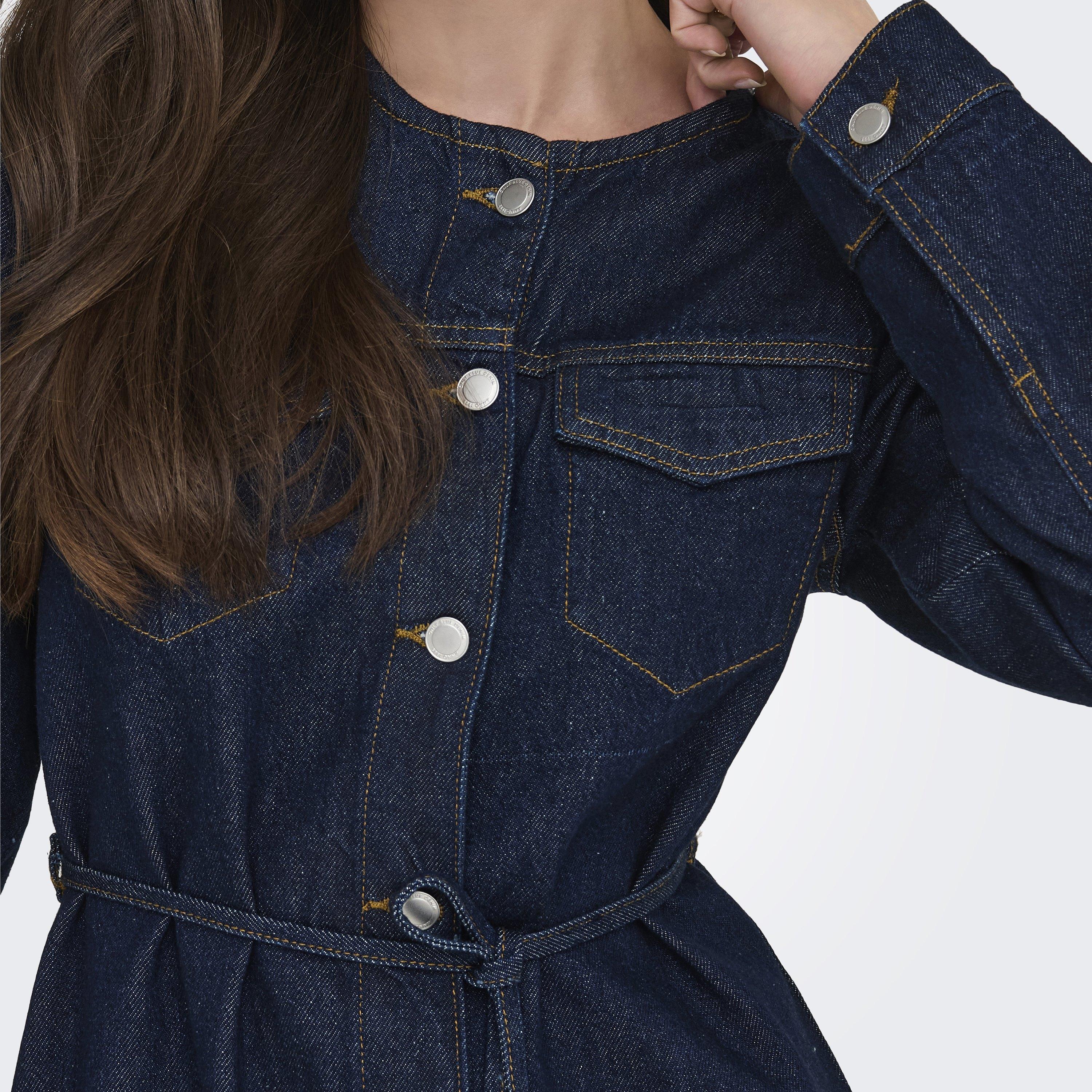فستان ميني جينز قطن حريمي باللون الأزرق من فيرو مودا-women-clothing-dresses-image-5