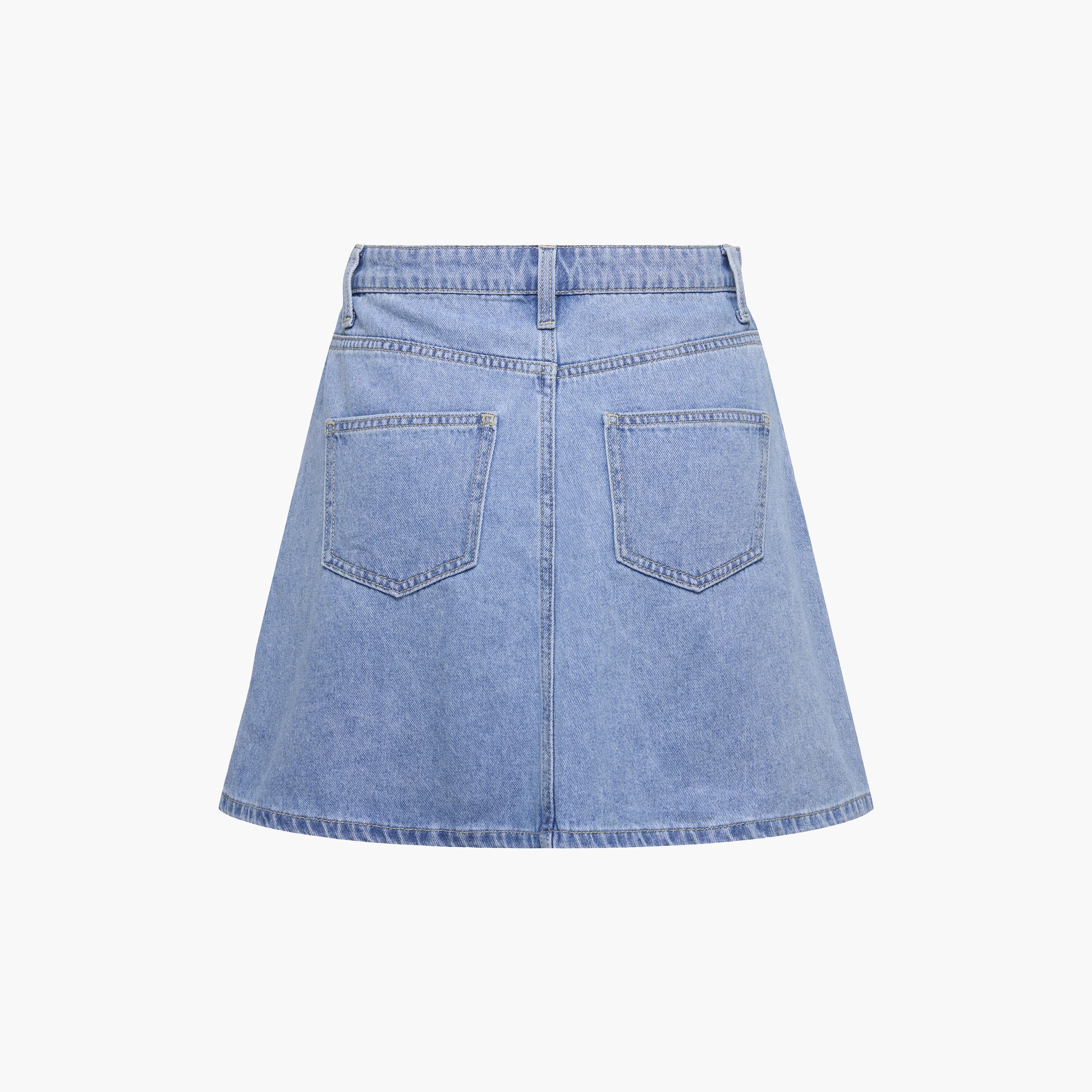 Vero Moda Blue Cotton A-line Women's Mini Skirt-women-clothing-skirts-image-7