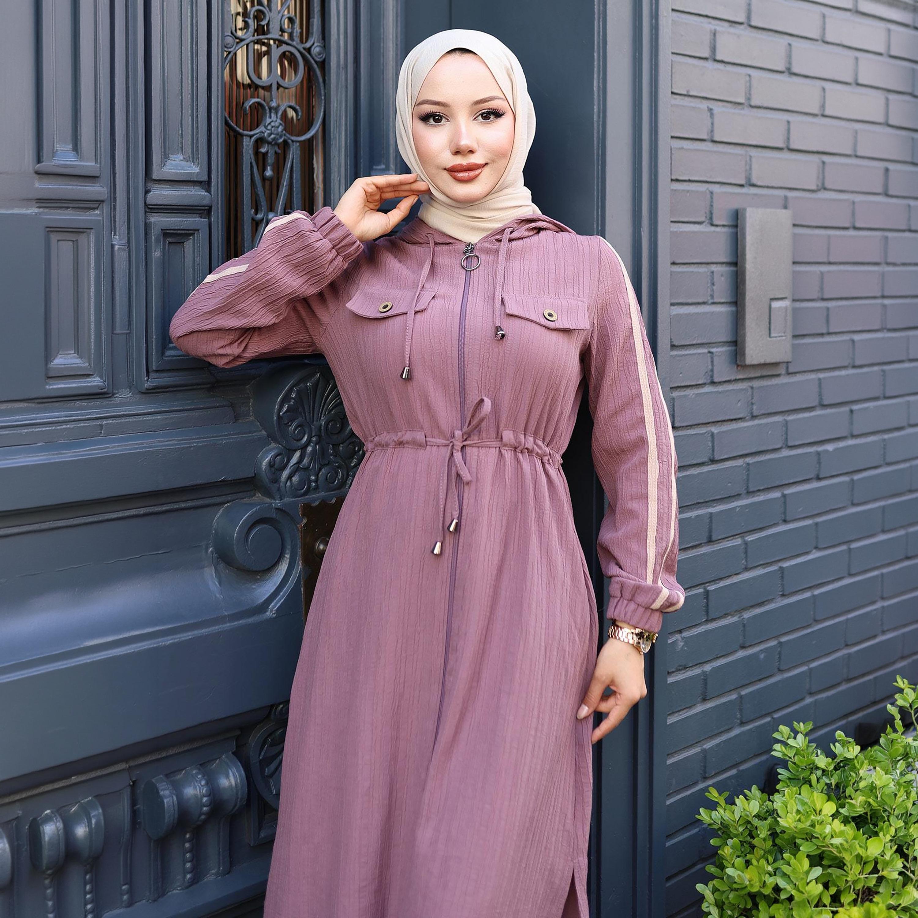 Turkish Souq Pink Crinkled Linen Tunic & Trousers Women's Set-women-clothing-coordsets-image-4