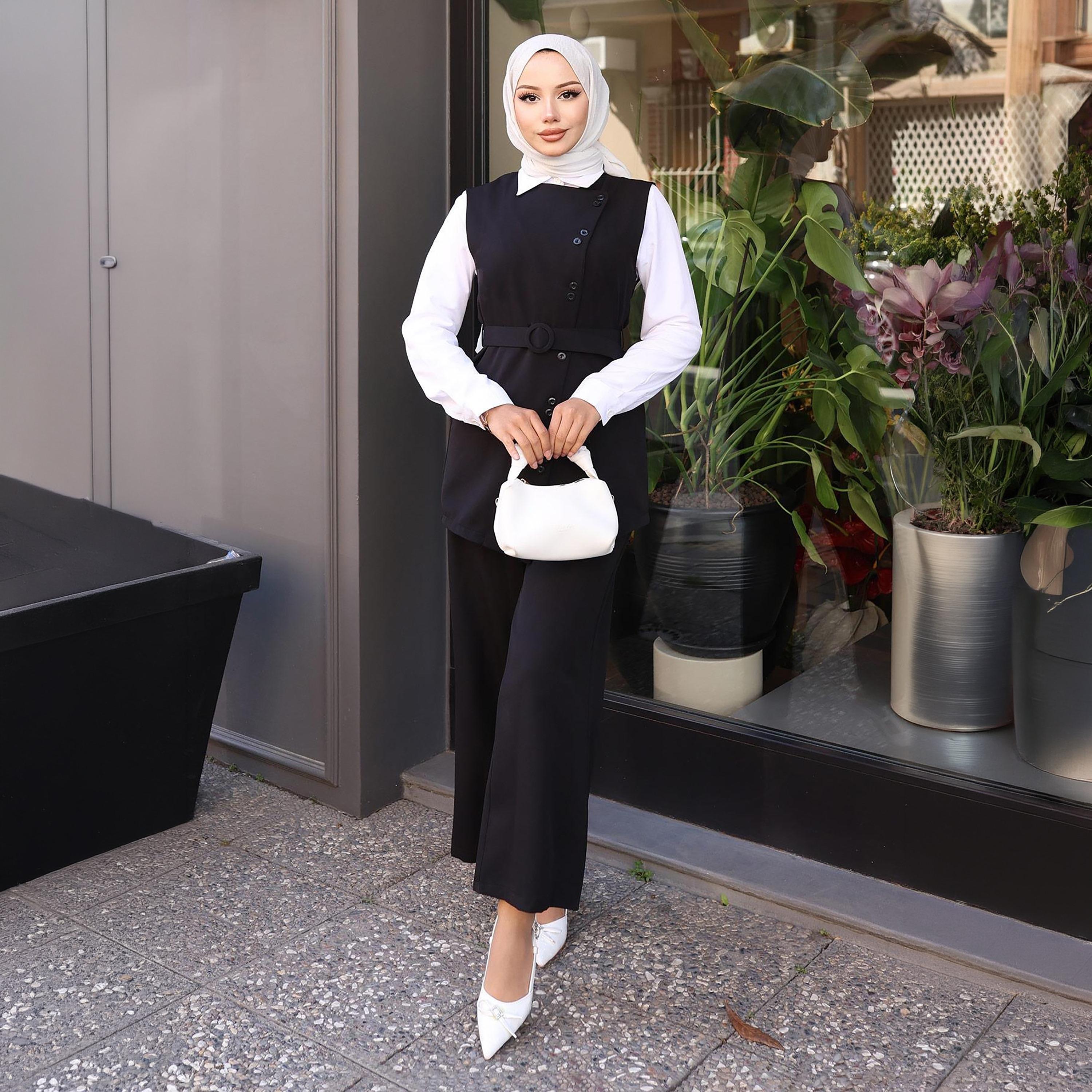 Turkish Souq Crepe Vest & Trousers Women's Set-women-clothing-coordsets-image-1