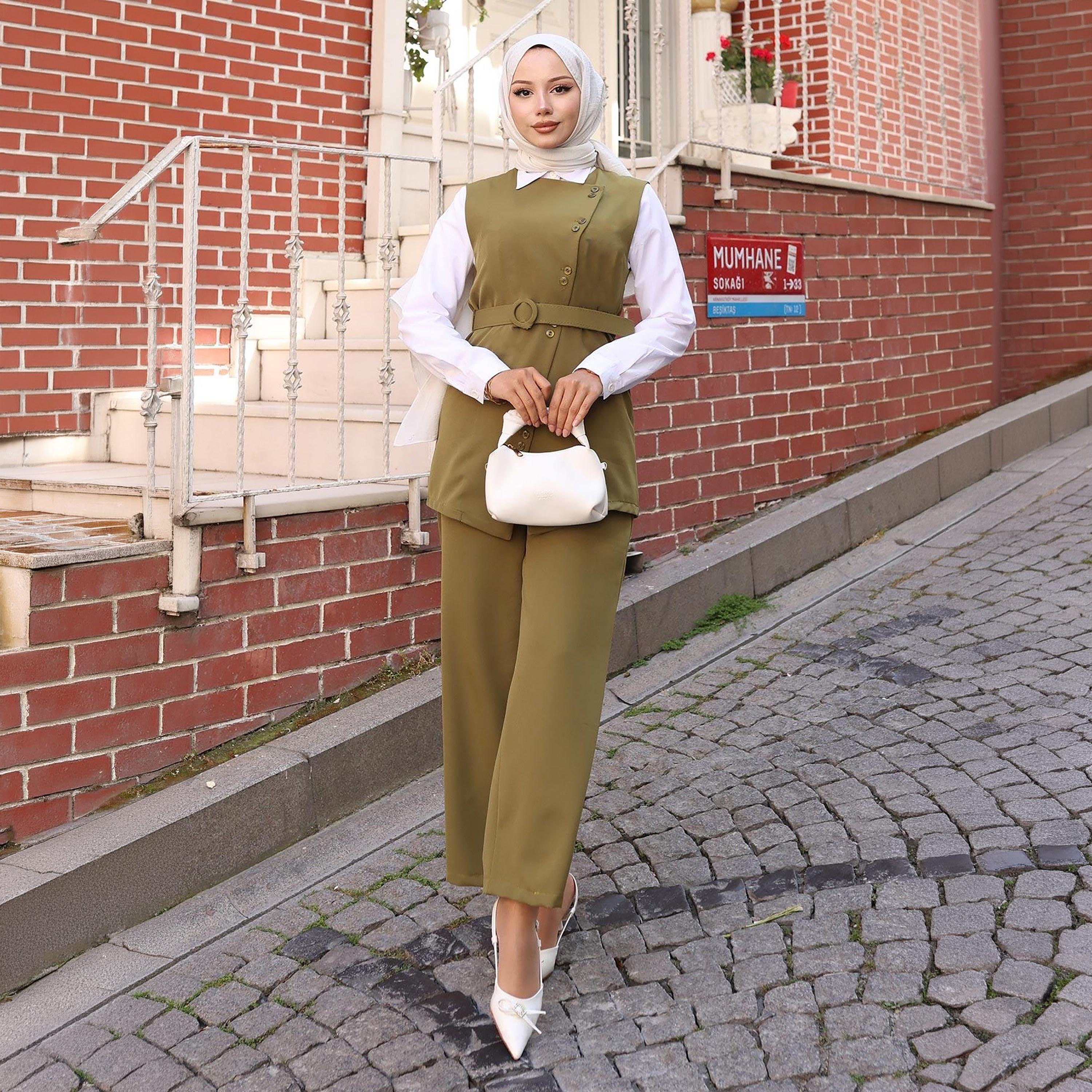 Turkish Souq Crepe Vest & Trousers Women's Set-women-clothing-coordsets-image-1