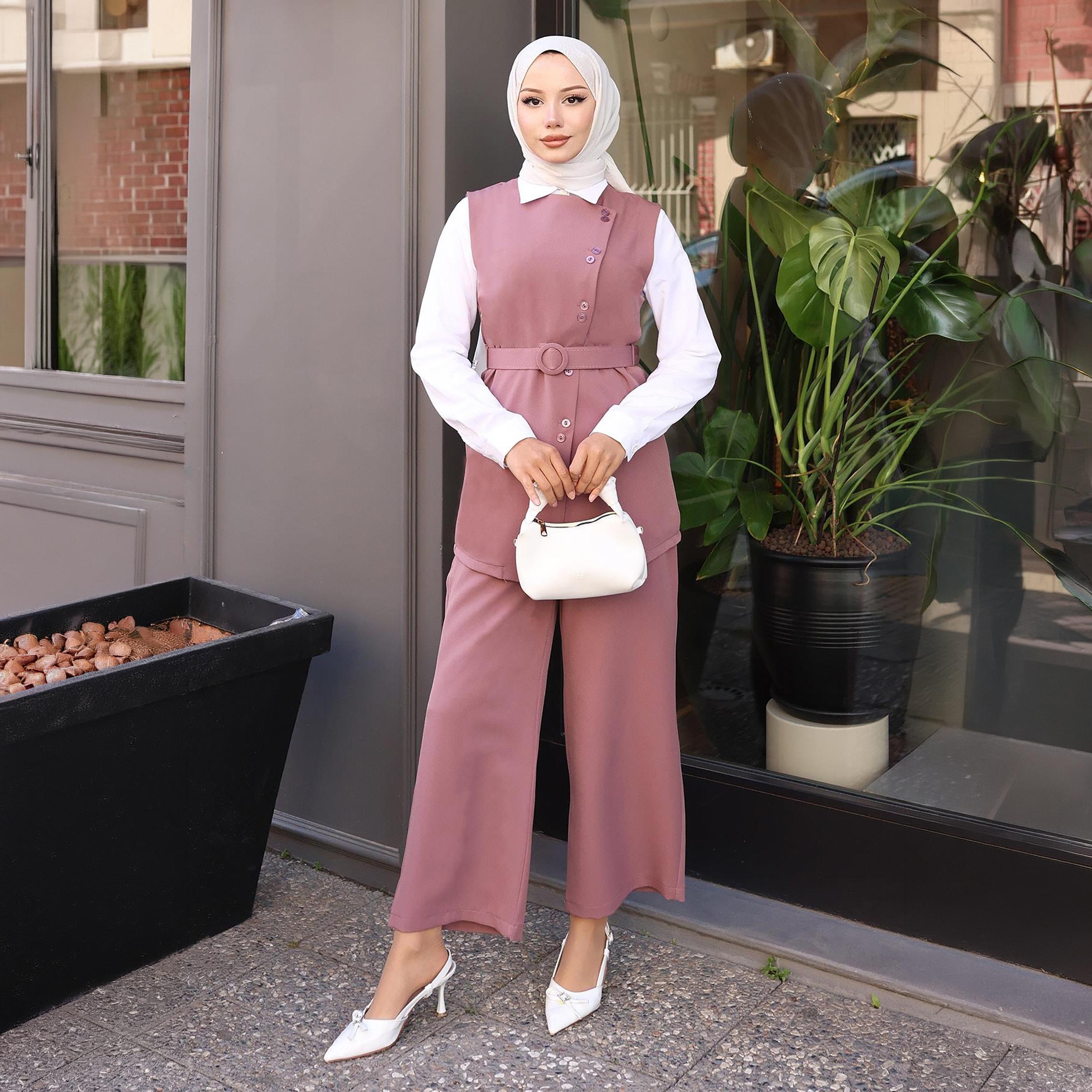 Turkish Souq Crepe Vest & Trousers Women's Set-women-clothing-coordsets-image-1