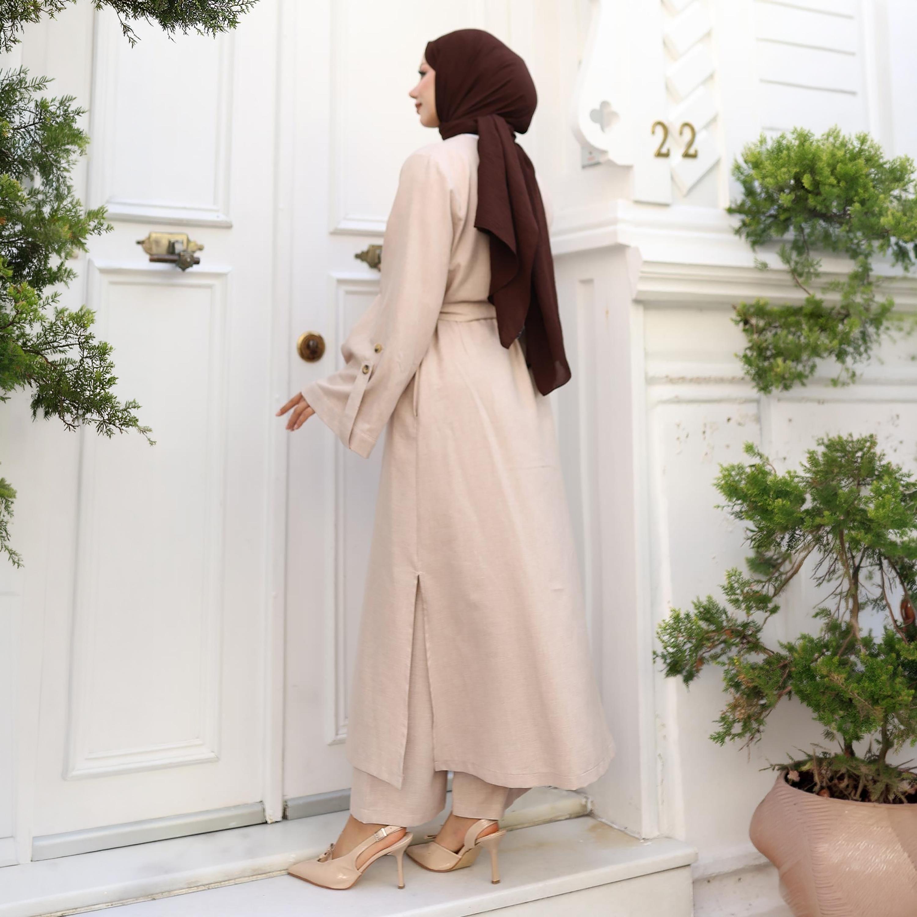 Turkish Souq Linen Kimono & Trousers Women's Set-women-clothing-coordsets-image-3
