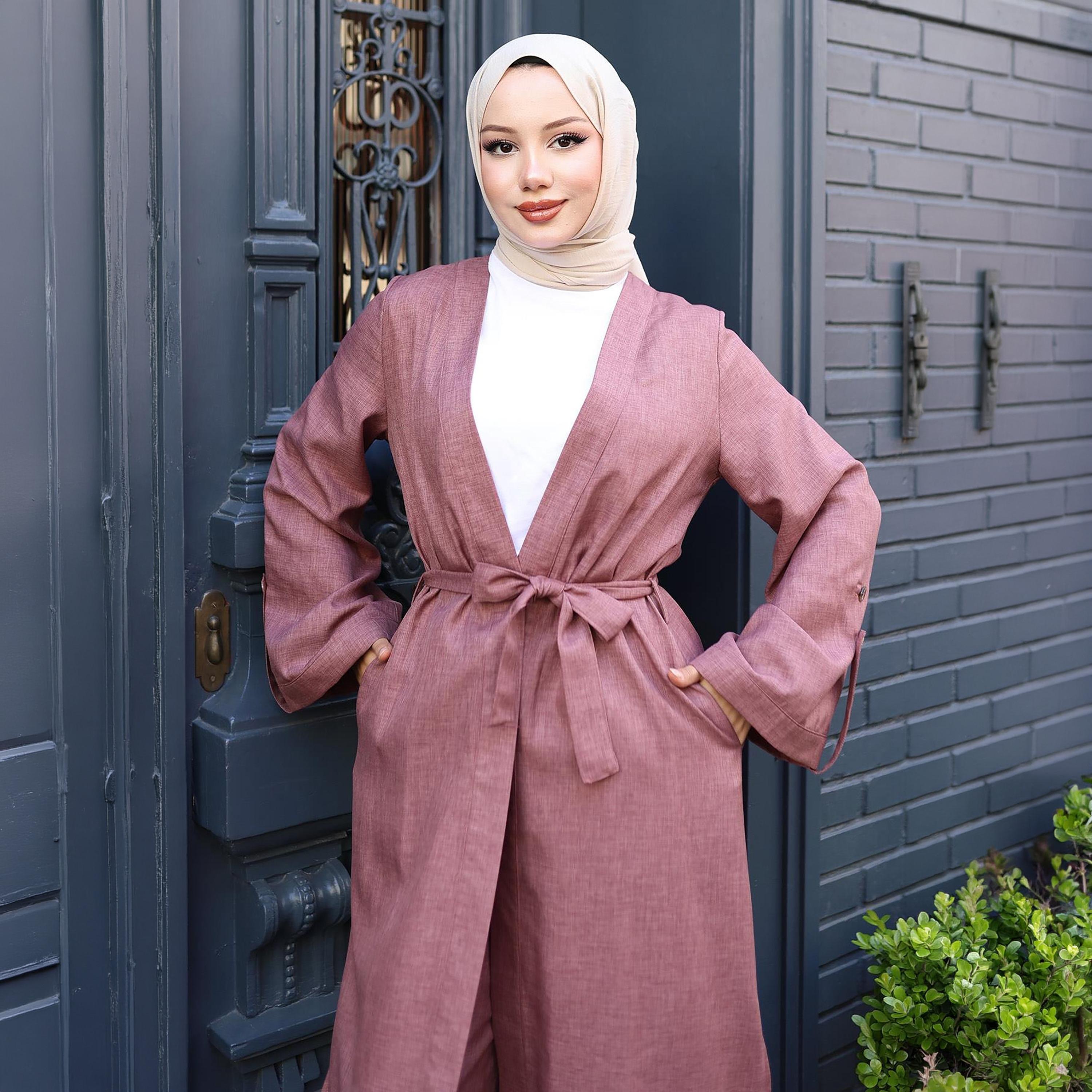 Turkish Souq Linen Kimono & Trousers Women's Set-women-clothing-coordsets-image-4