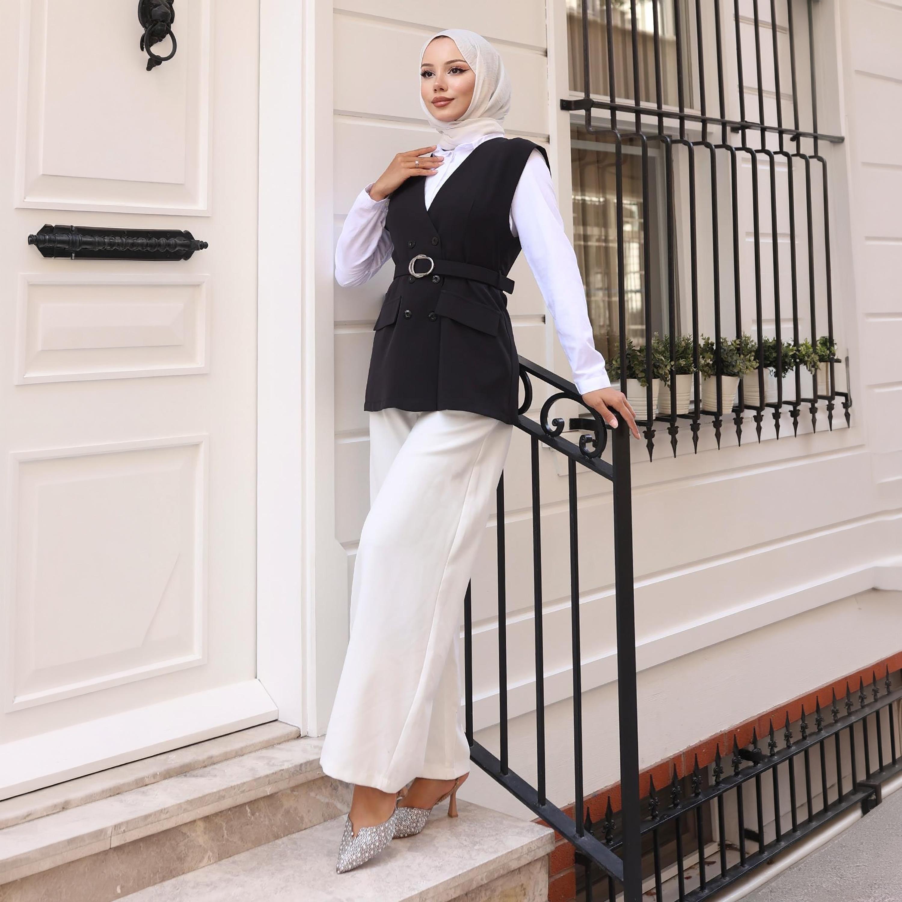 Turkish Souq Crepe Vest & Trousers Women's Set-women-clothing-coordsets-image-2