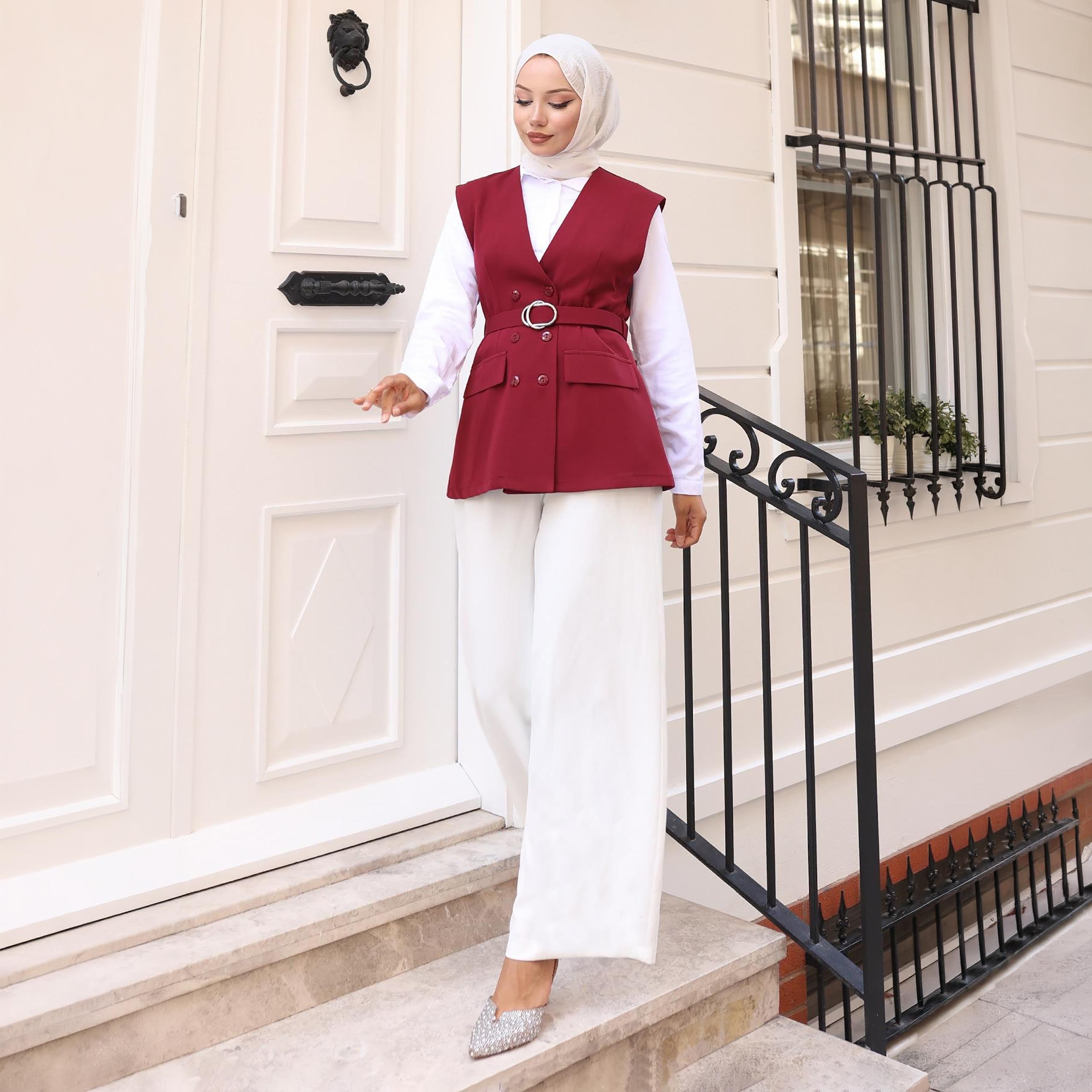Turkish Souq Crepe Vest & Trousers Women's Set-women-clothing-coordsets-image-2