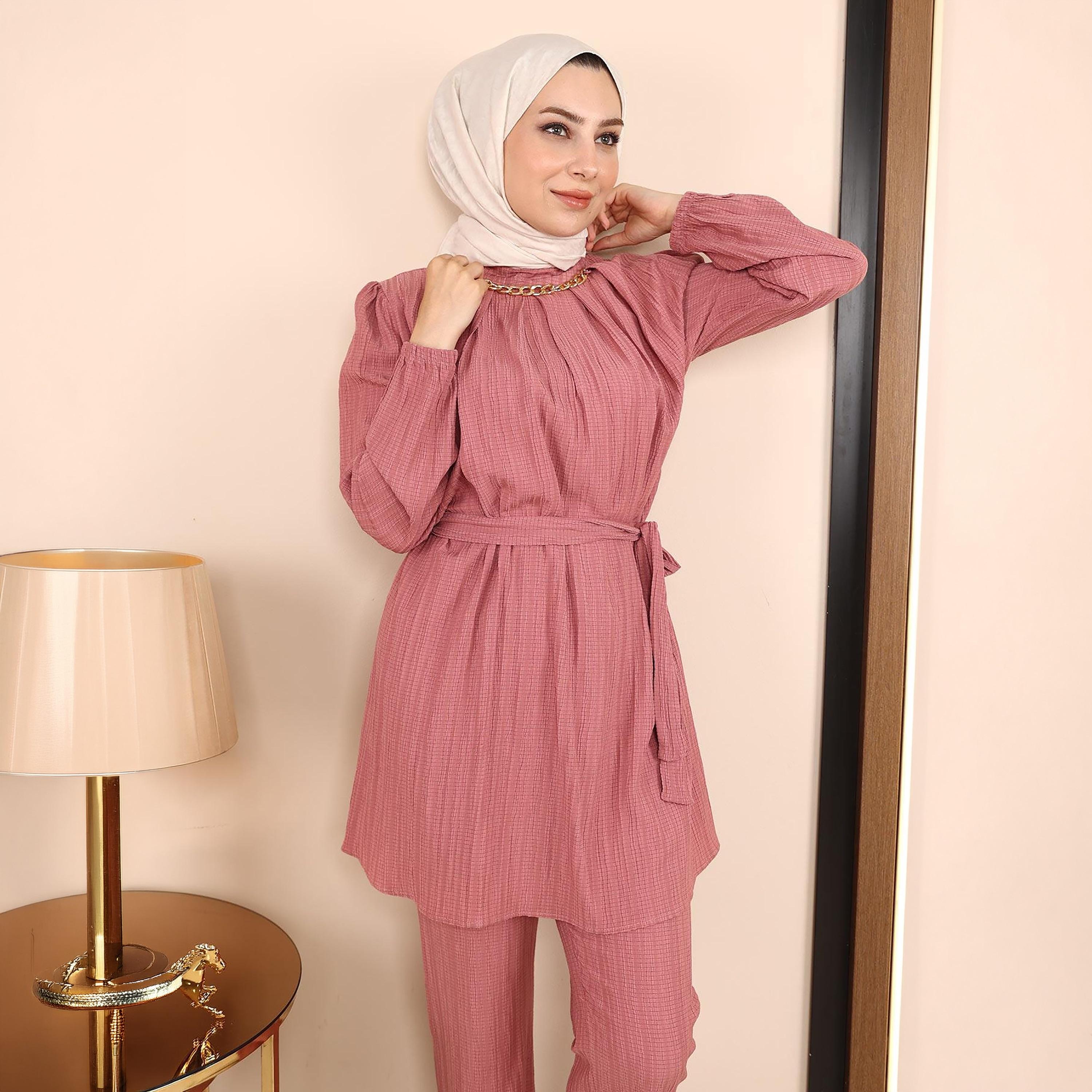 Turkish Souq Textured Tunic & Trousers Women's Set-women-clothing-coordsets-image-5