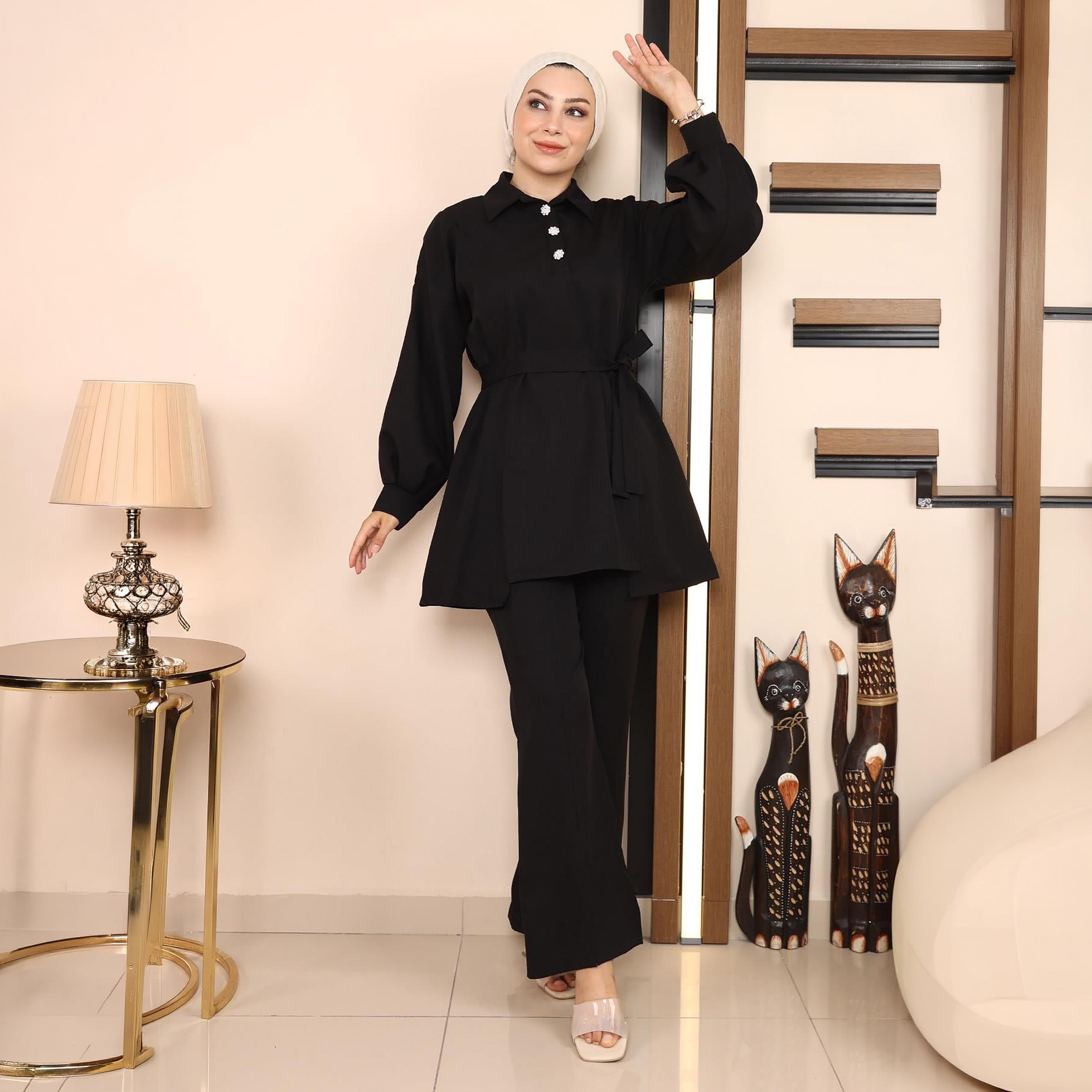Turkish Souq Crepe Tunic & Trousers Women's Set-women-clothing-coordsets-image-1
