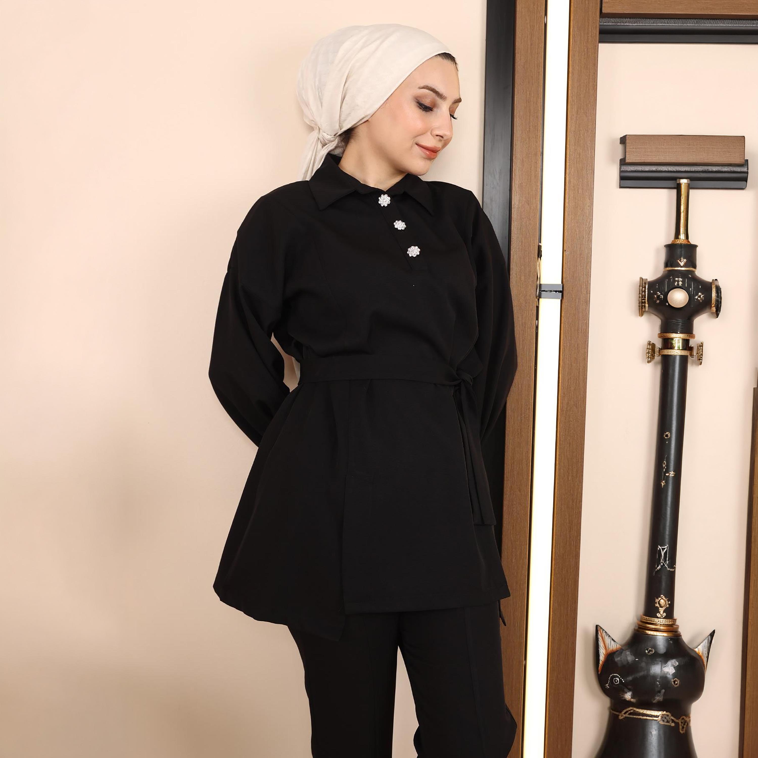 Turkish Souq Crepe Tunic & Trousers Women's Set-women-clothing-coordsets-image-4