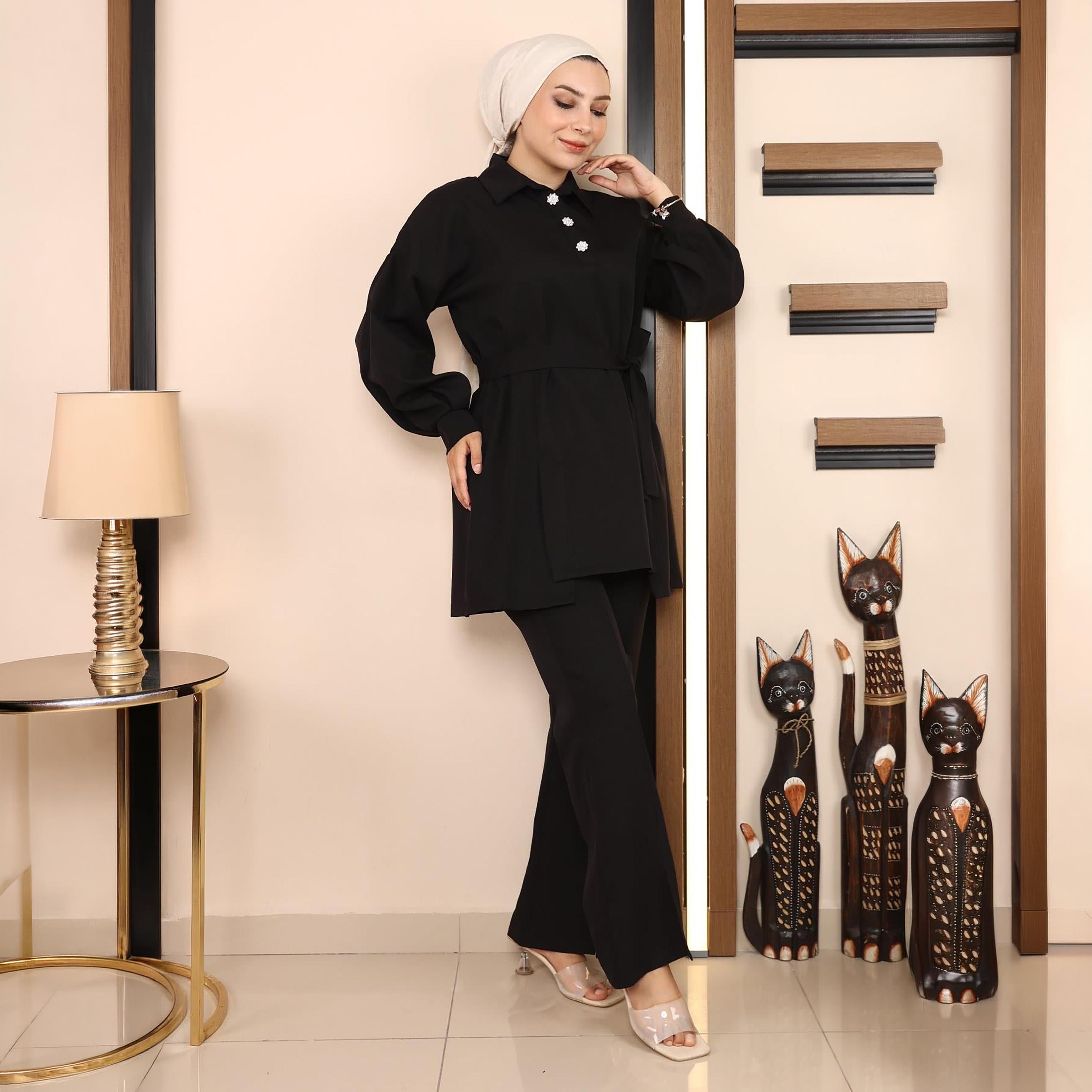 Turkish Souq Crepe Tunic & Trousers Women's Set-women-clothing-coordsets-image-5