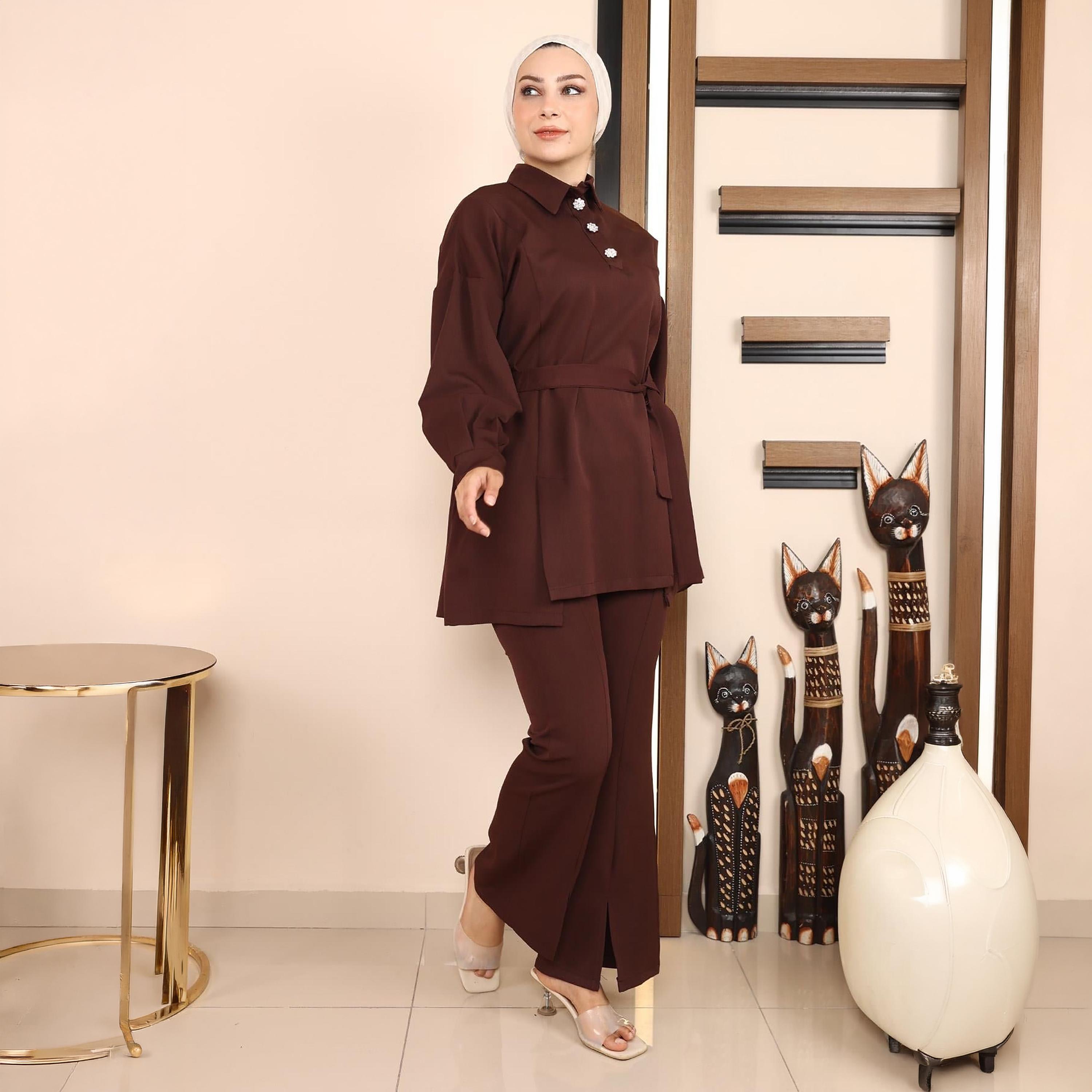Turkish Souq Crepe Tunic & Trousers Women's Set-women-clothing-coordsets-image-2