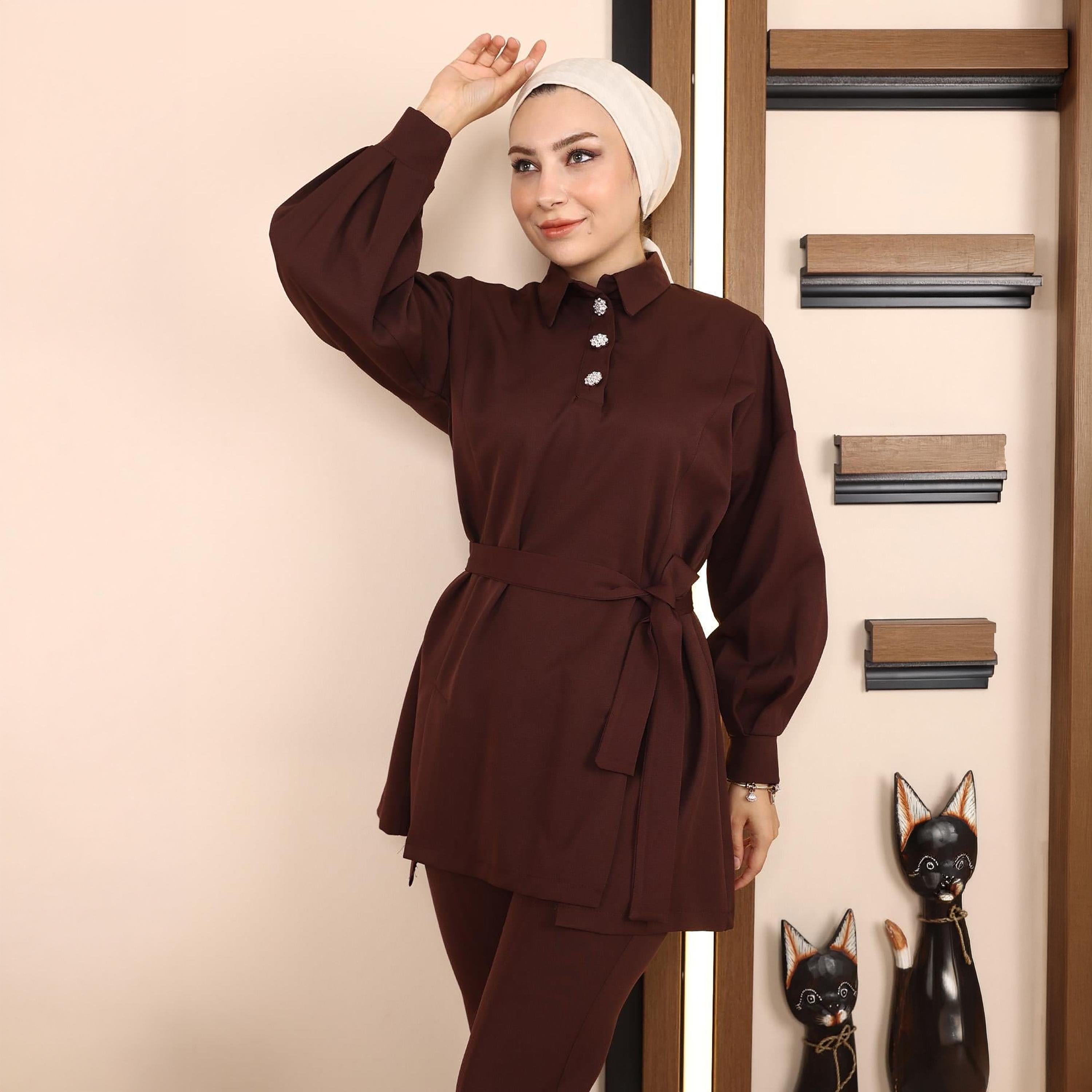 Turkish Souq Crepe Tunic & Trousers Women's Set-women-clothing-coordsets-image-4