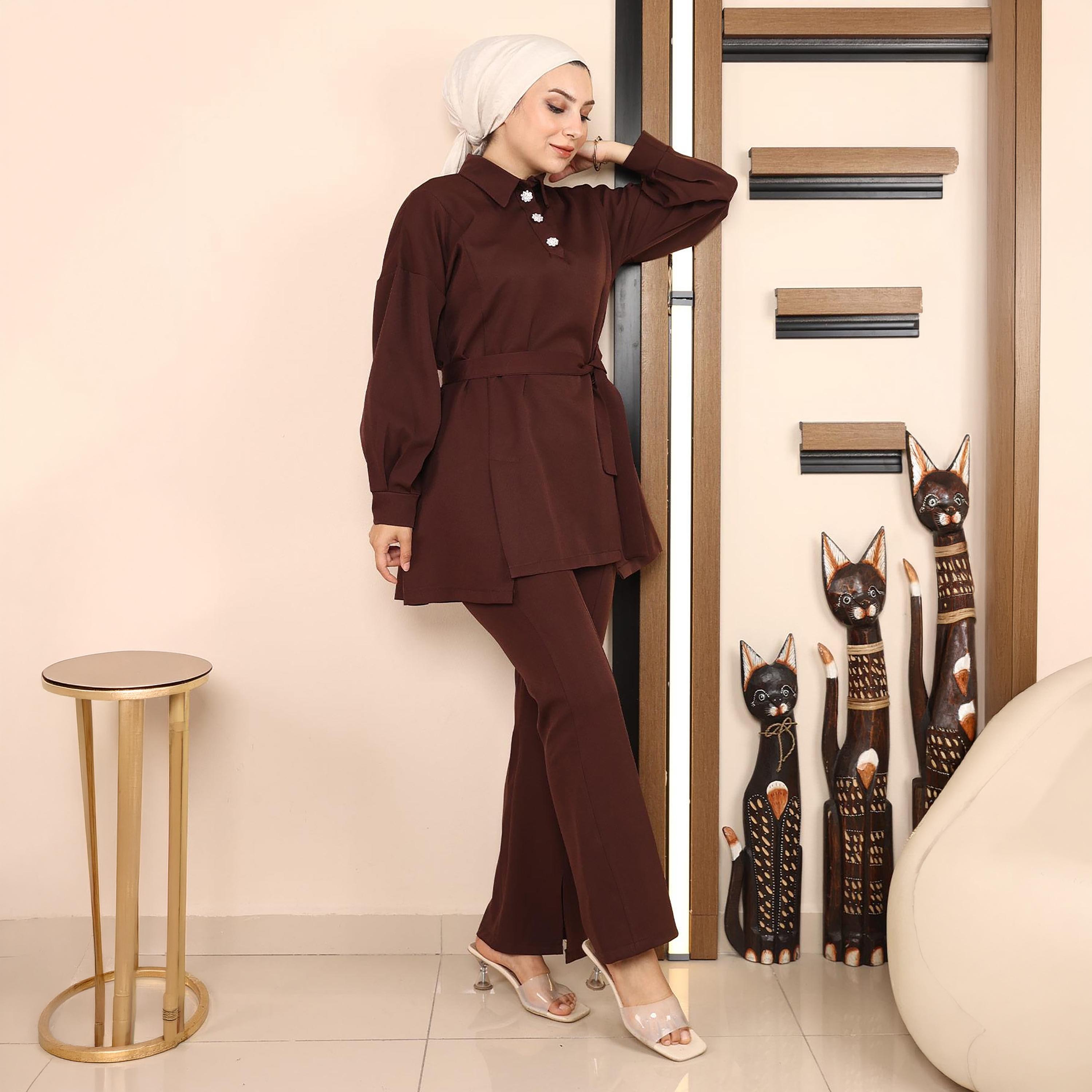 Turkish Souq Crepe Tunic & Trousers Women's Set-women-clothing-coordsets-image-5
