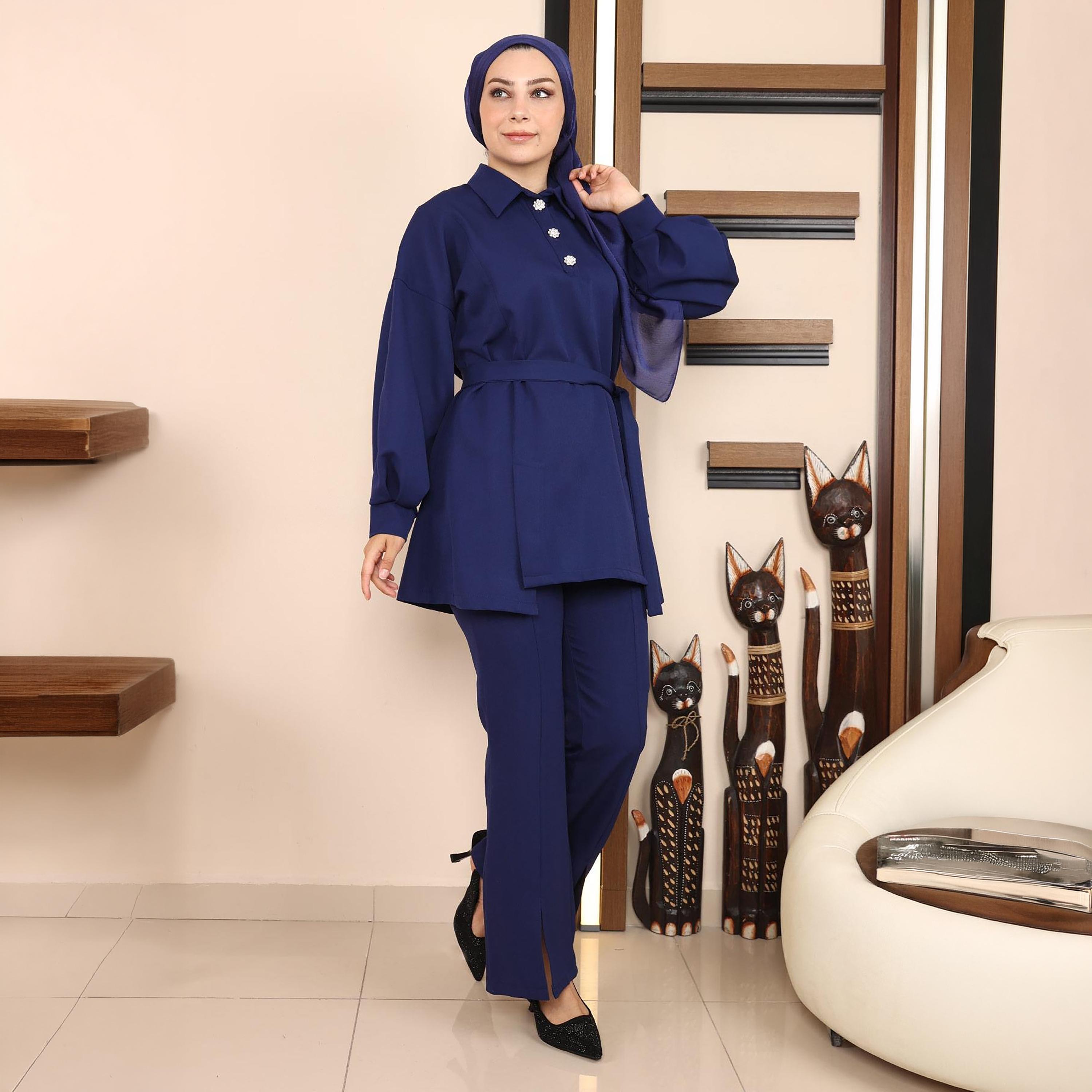 Turkish Souq Crepe Tunic & Trousers Women's Set-women-clothing-coordsets-image-1