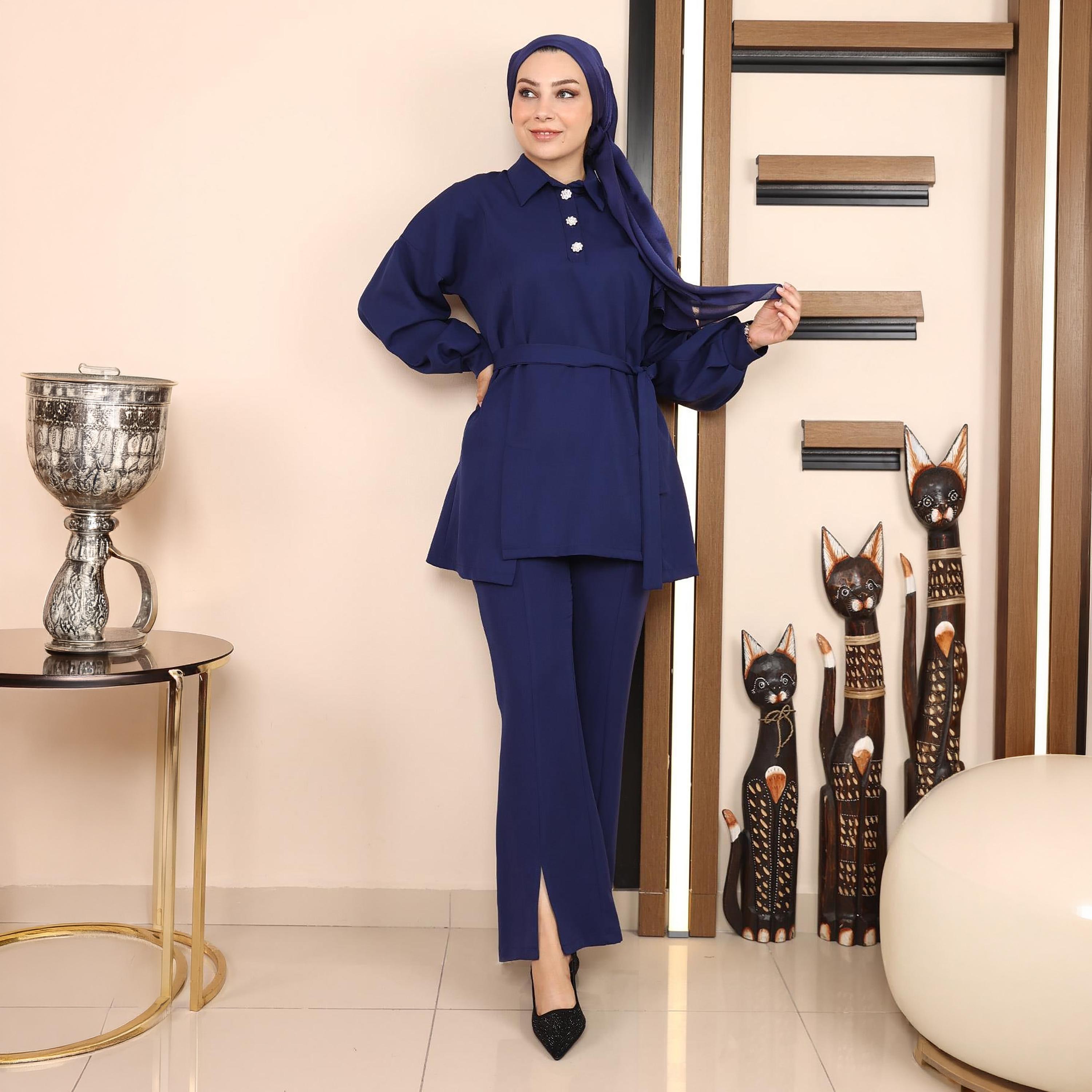 Turkish Souq Crepe Tunic & Trousers Women's Set-women-clothing-coordsets-image-2