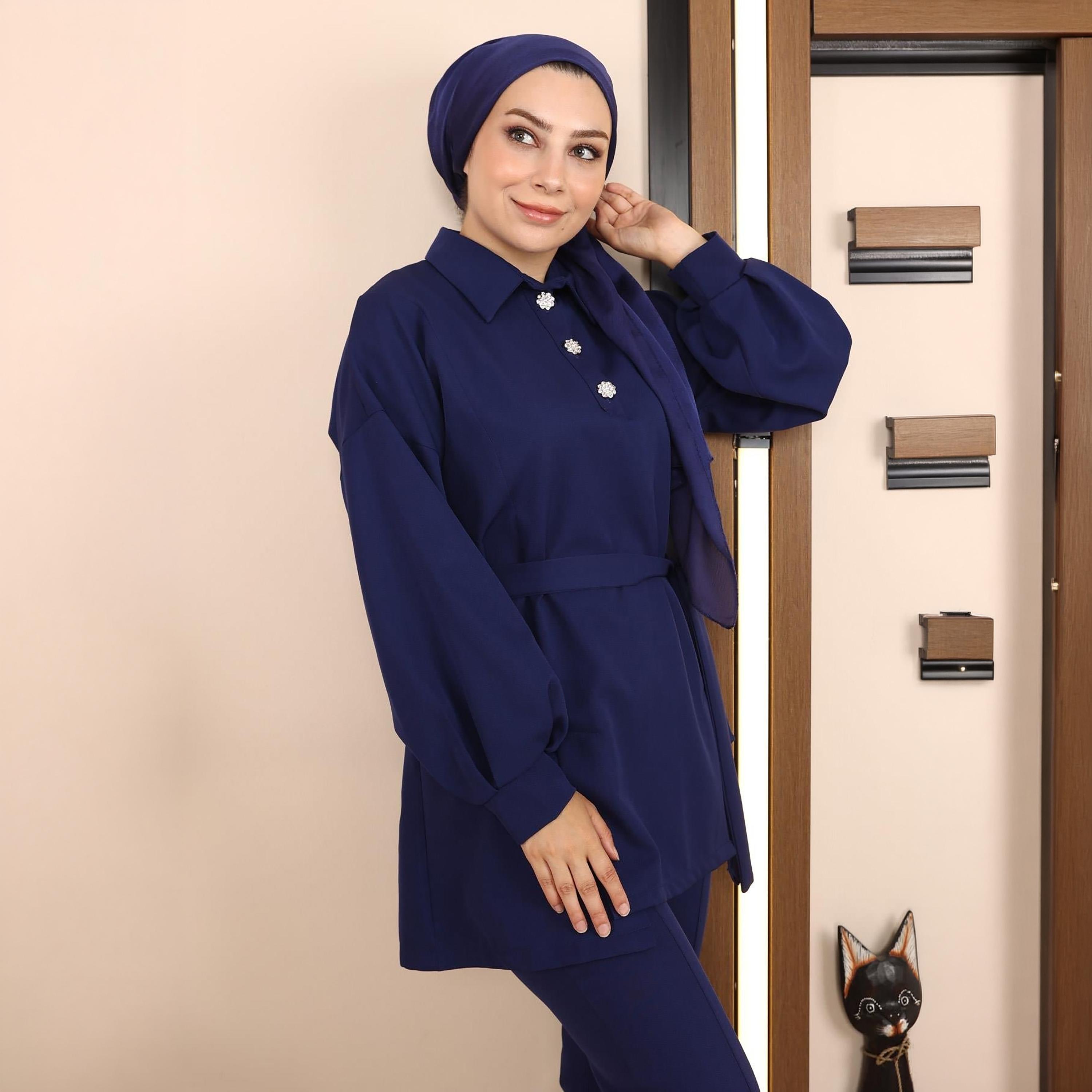 Turkish Souq Crepe Tunic & Trousers Women's Set-women-clothing-coordsets-image-4