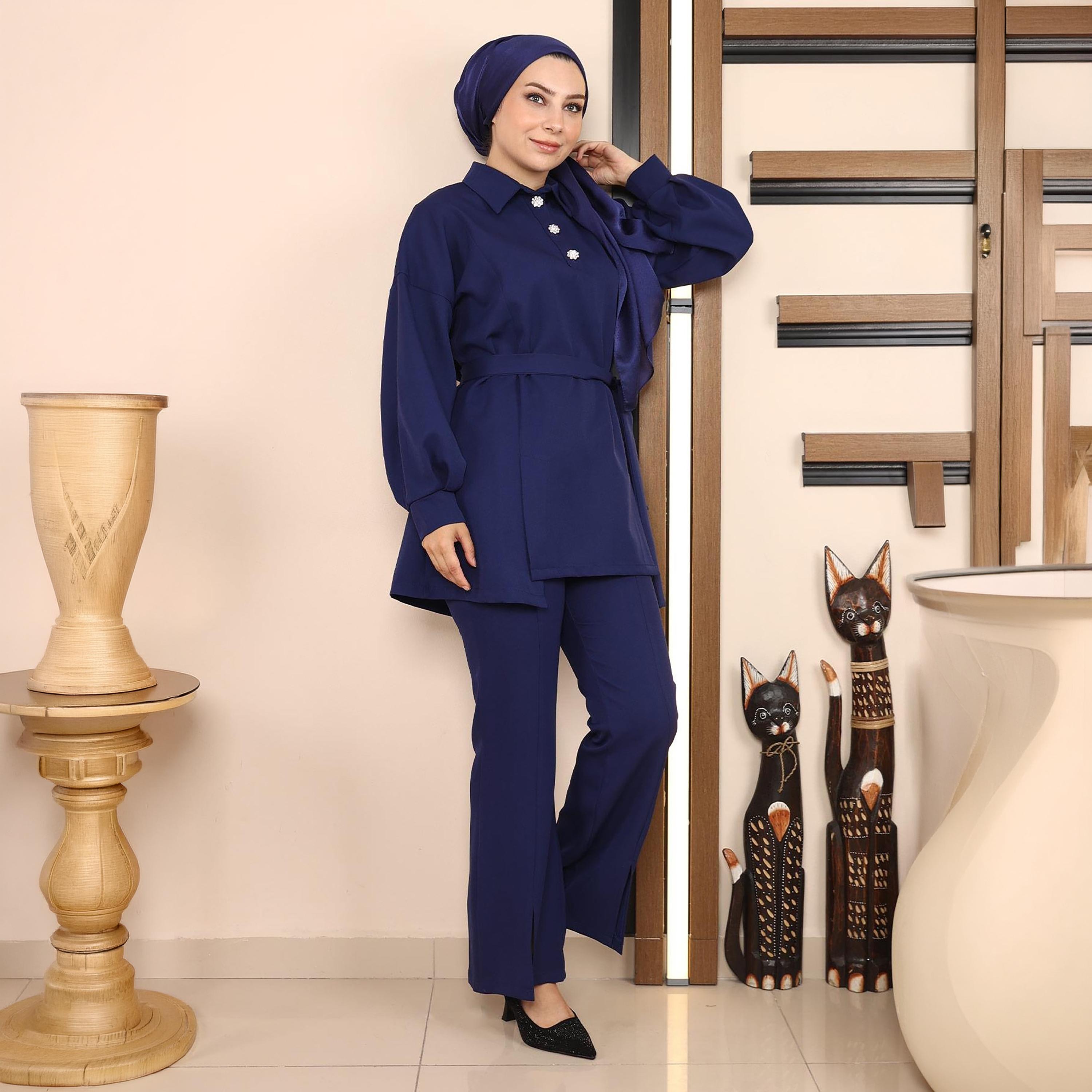 Turkish Souq Crepe Tunic & Trousers Women's Set-women-clothing-coordsets-image-5