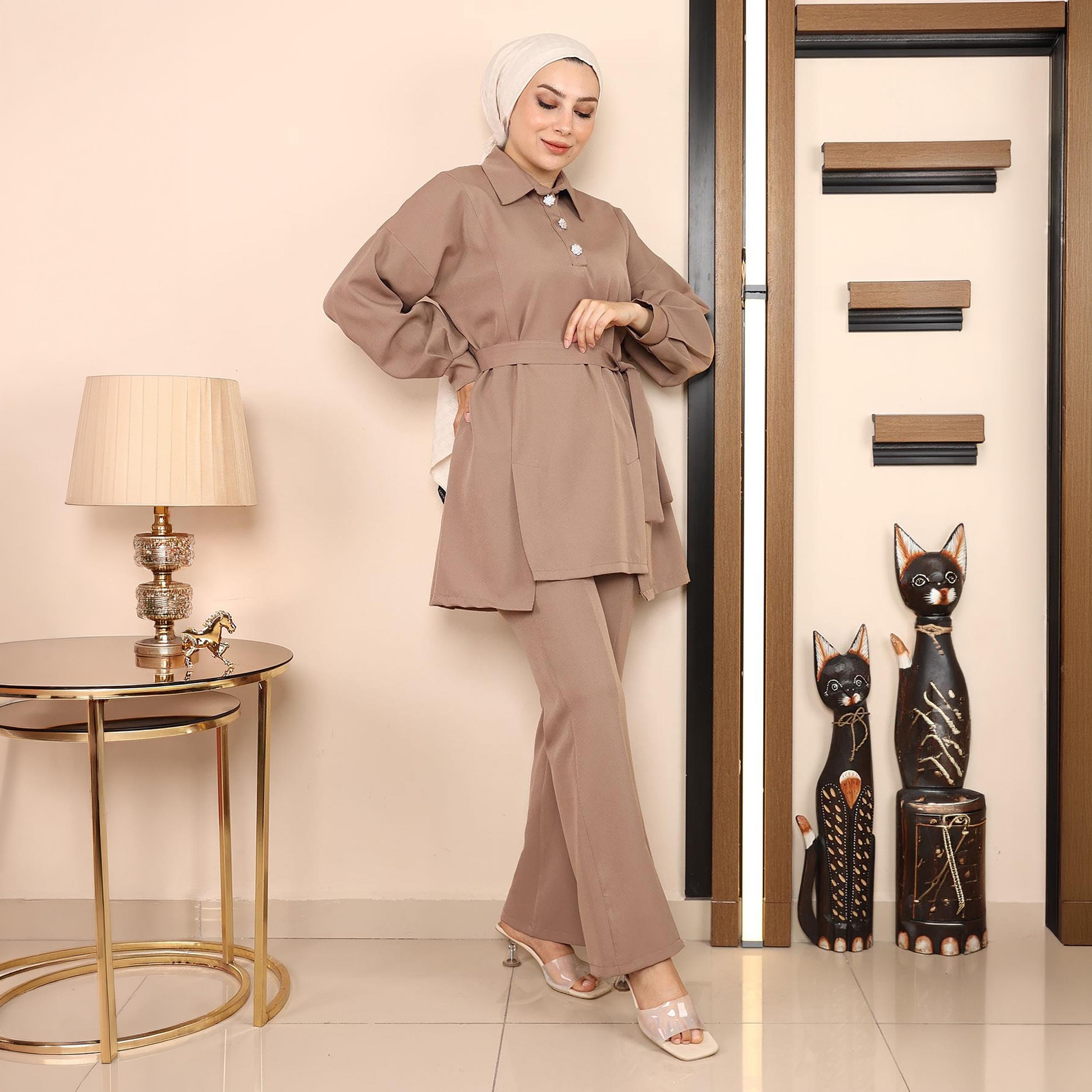 Turkish Souq Crepe Tunic & Trousers Women's Set-women-clothing-coordsets-image-2