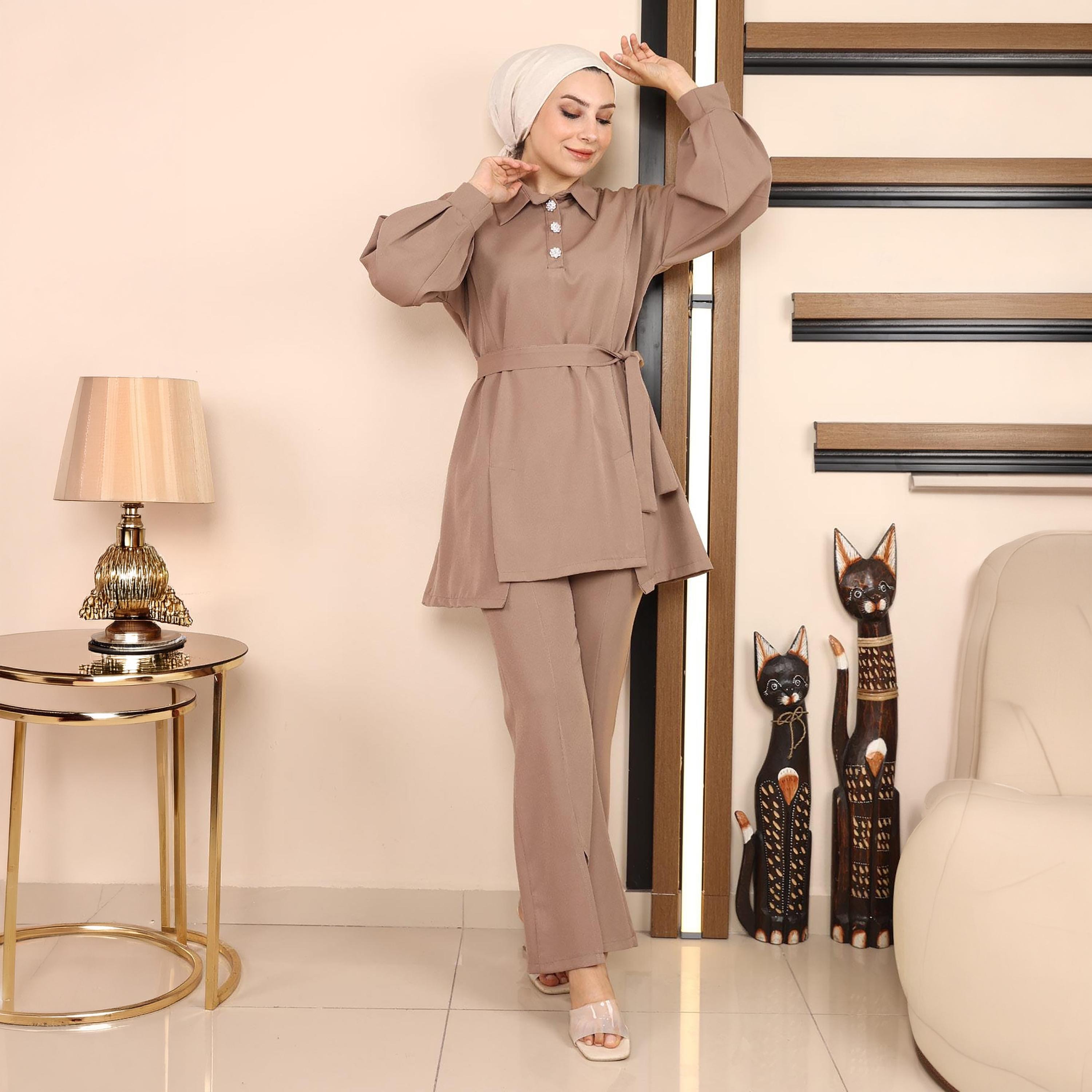 Turkish Souq Crepe Tunic & Trousers Women's Set-women-clothing-coordsets-image-5
