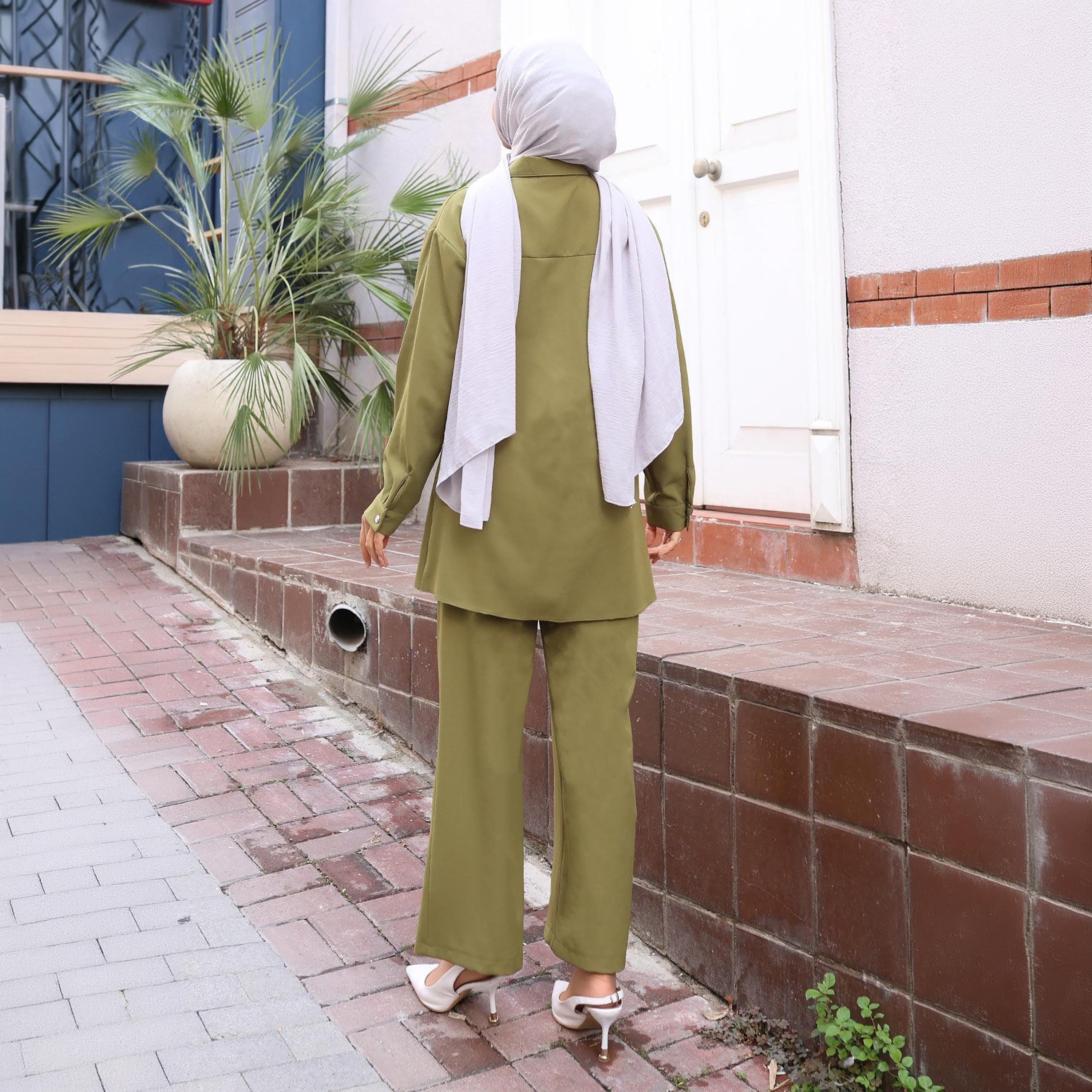 Turkish Souq Rhinestone Detailed Crepe Tunic & Trousers Women's Set-women-clothing-coordsets-image-3