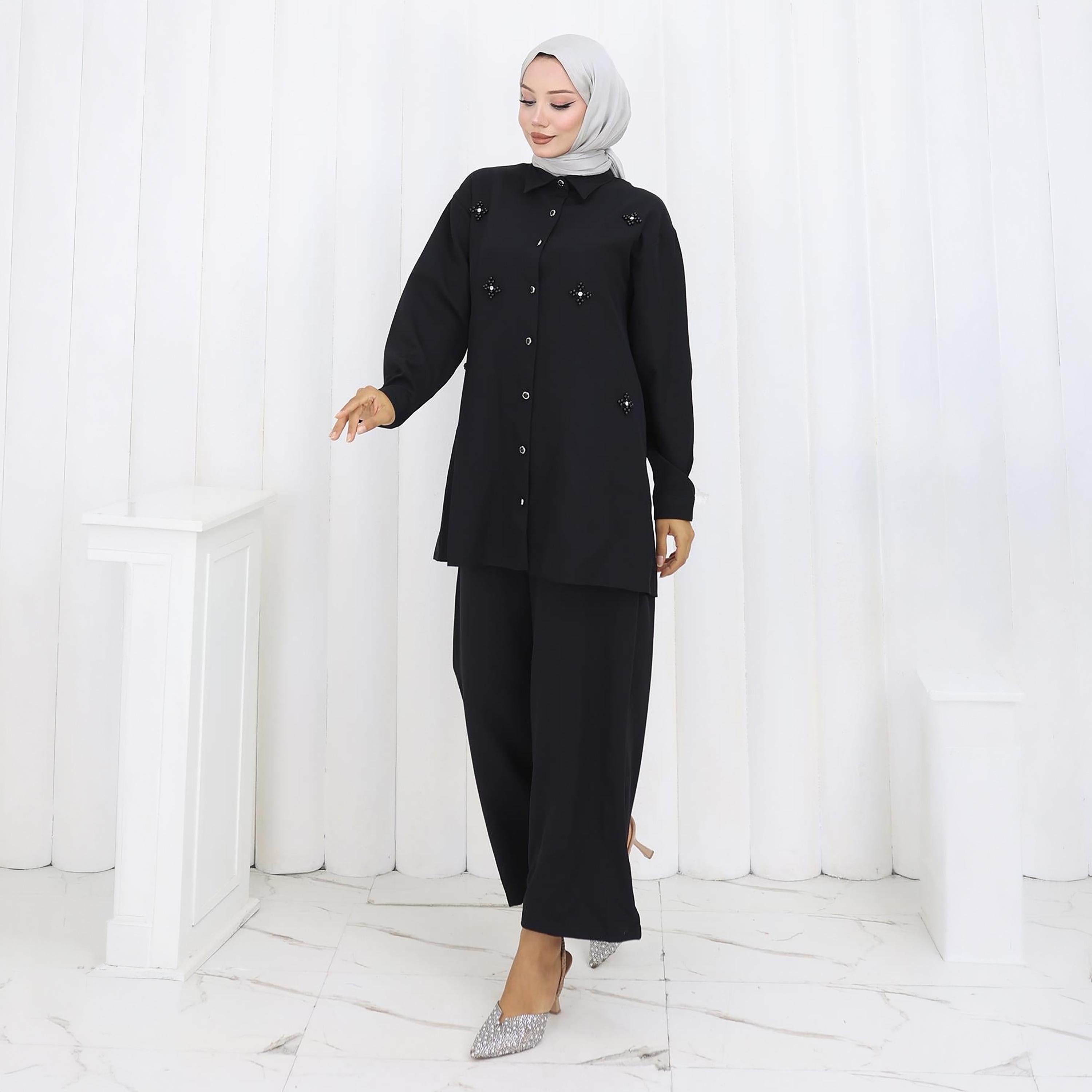 Turkish Souq Embellished Crepe Tunic & Trousers Women's Set-women-clothing-coordsets-image-2