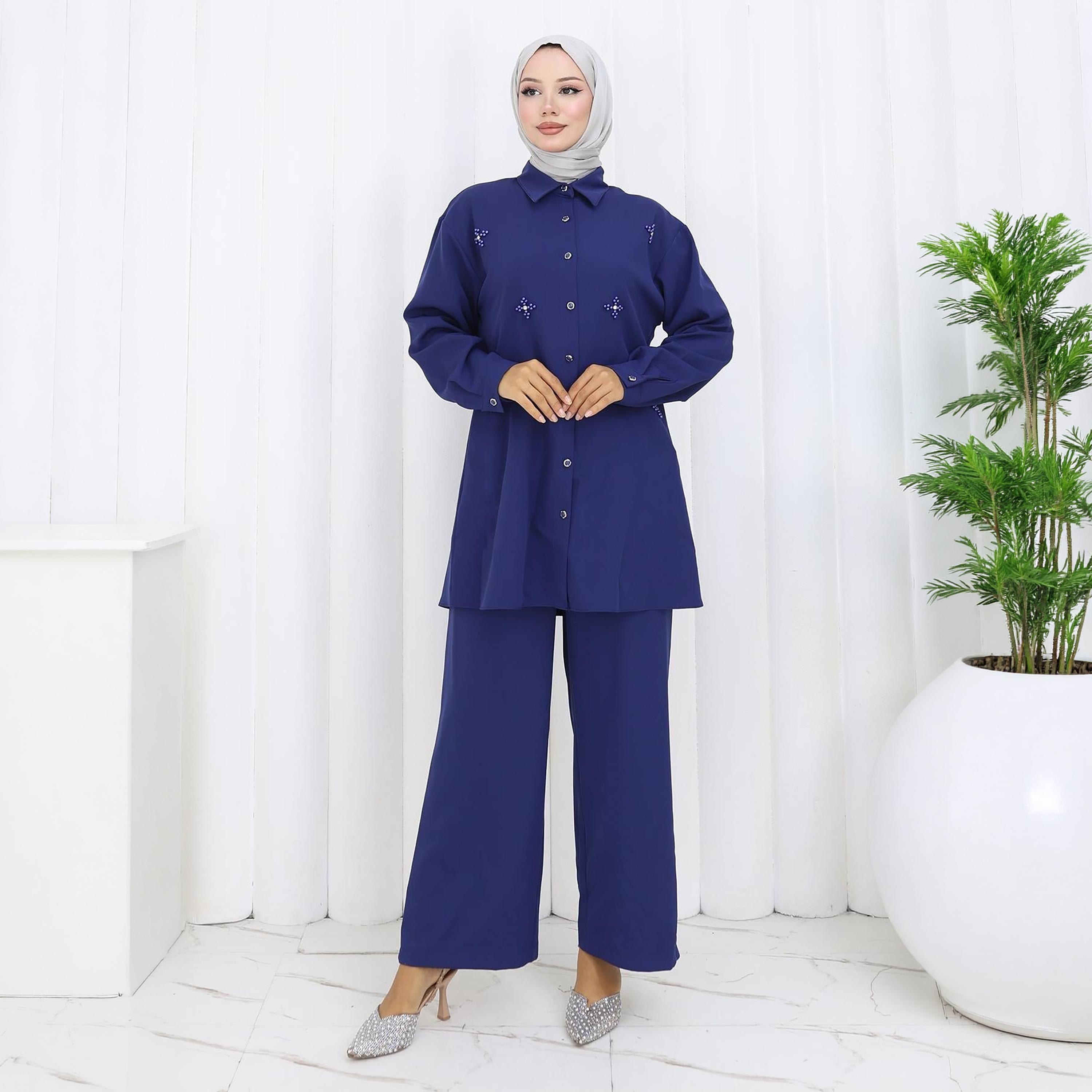 Turkish Souq Embellished Crepe Tunic & Trousers Women's Set-women-clothing-coordsets-image-2