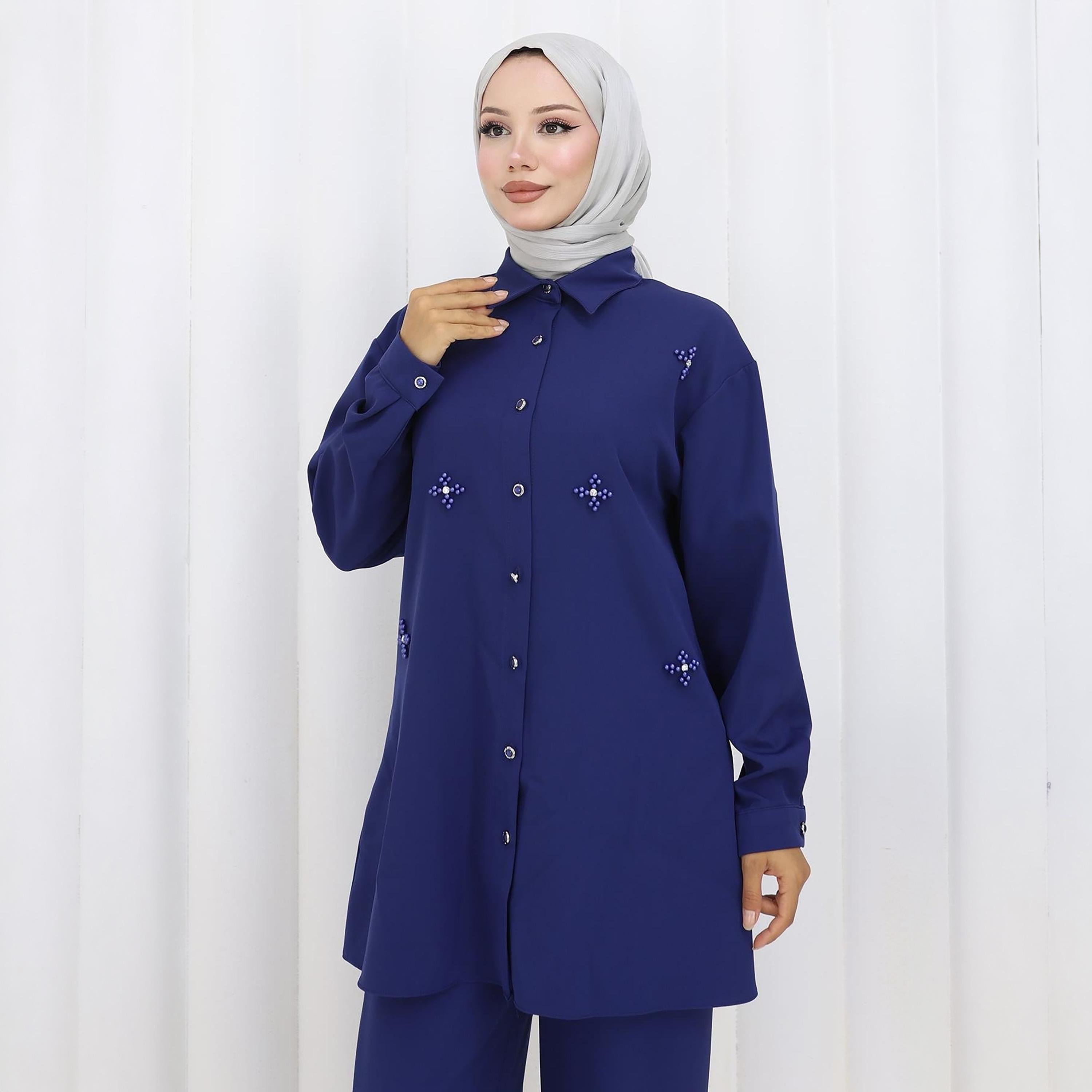 Turkish Souq Embellished Crepe Tunic & Trousers Women's Set-women-clothing-coordsets-image-4