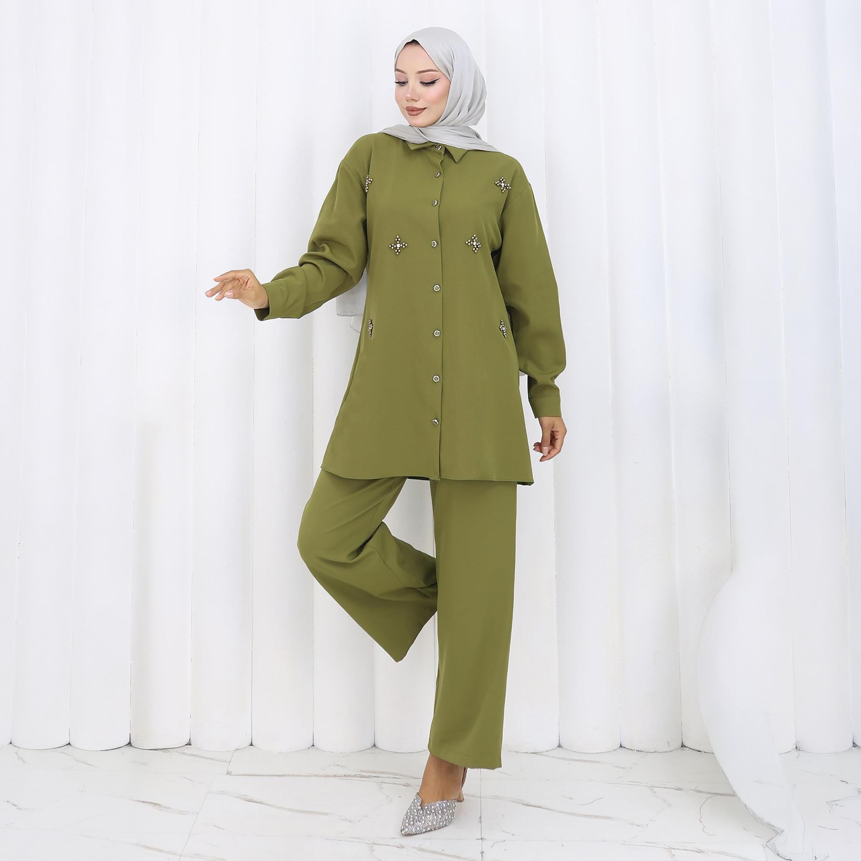 Turkish Souq Embellished Crepe Tunic & Trousers Women's Set-women-clothing-coordsets-image-2