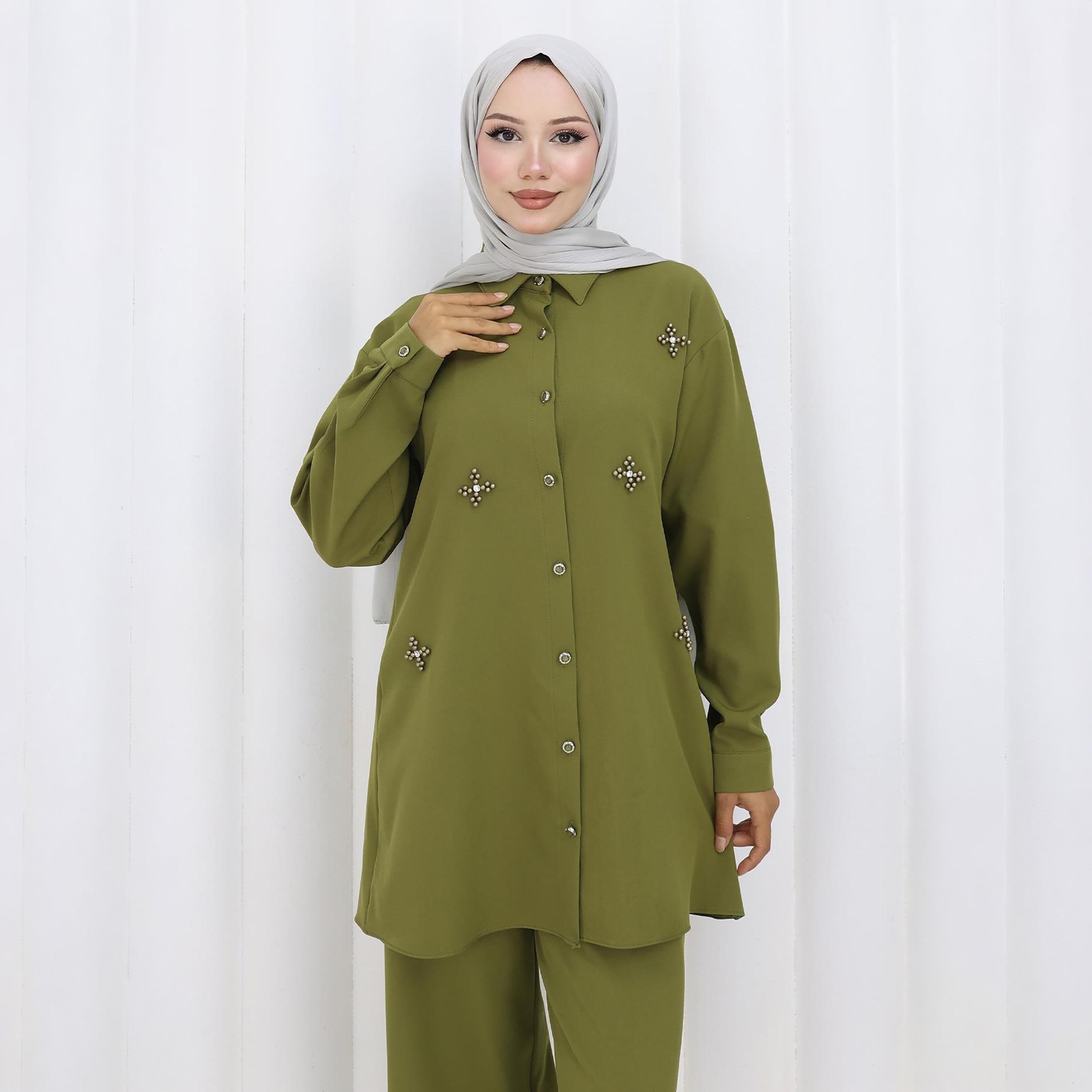 Turkish Souq Embellished Crepe Tunic & Trousers Women's Set-women-clothing-coordsets-image-4