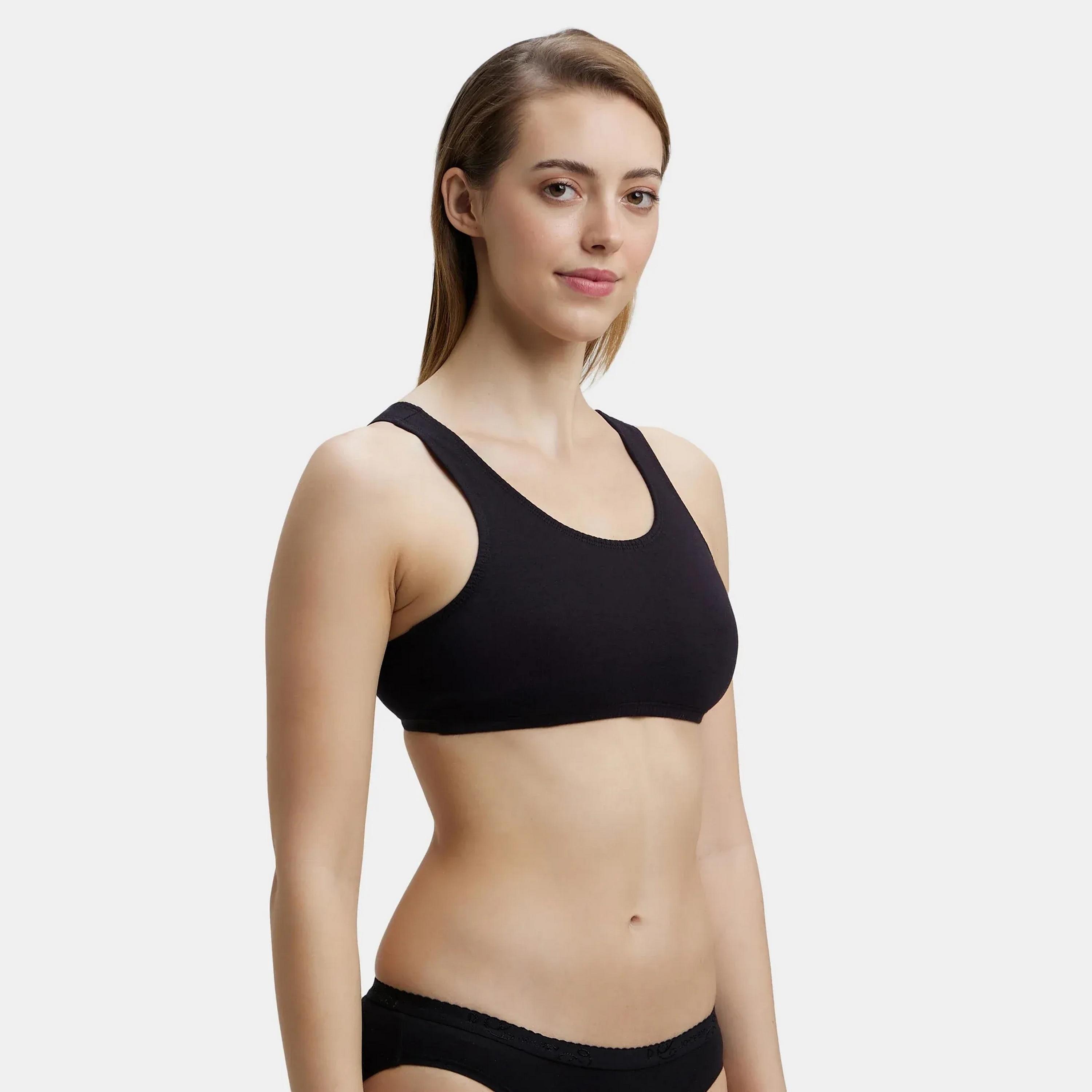 حمالة صدر رياضية نسائية سادة غير مبطنة بدون أسلاك من جوكي-women-clothing-lingerie-bras-image-1
