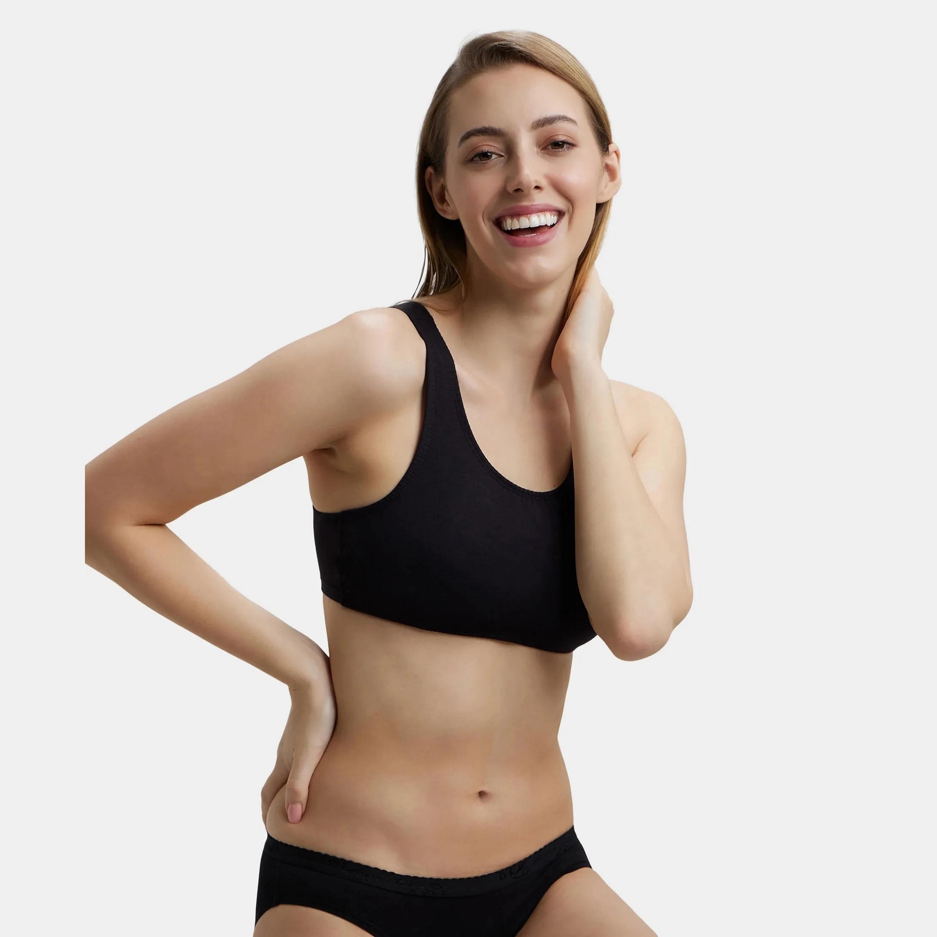 حمالة صدر رياضية نسائية سادة غير مبطنة بدون أسلاك من جوكي-women-clothing-lingerie-bras-image-3