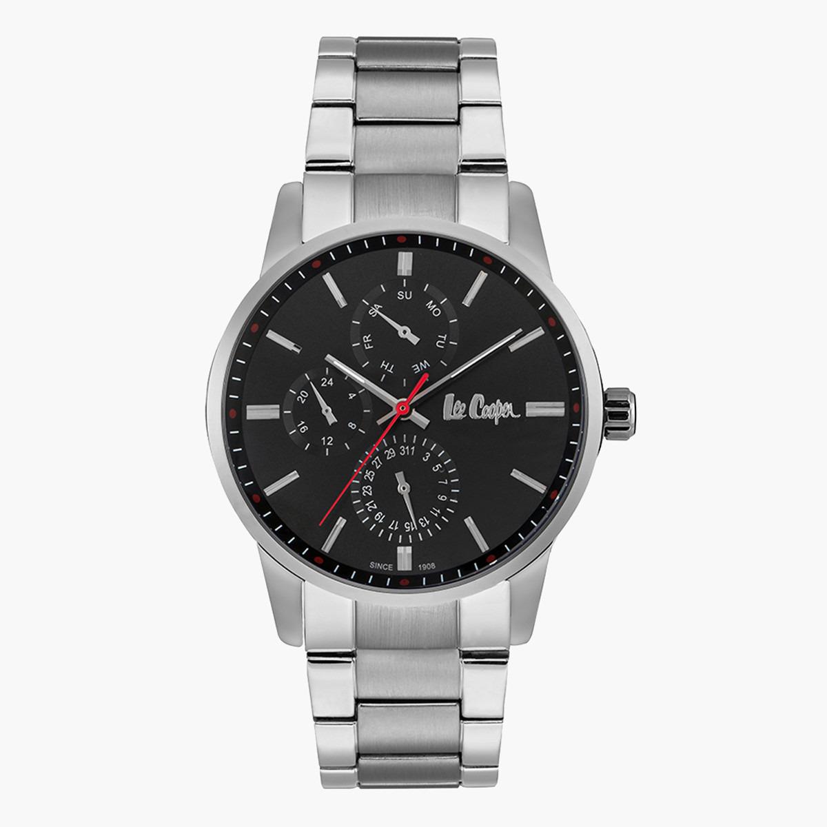 ساعة يد تناظرية بحزام معدن فضي للرجال من لي كوبر - LC06674.350-men-watchesandjewellery-watches-image-1
