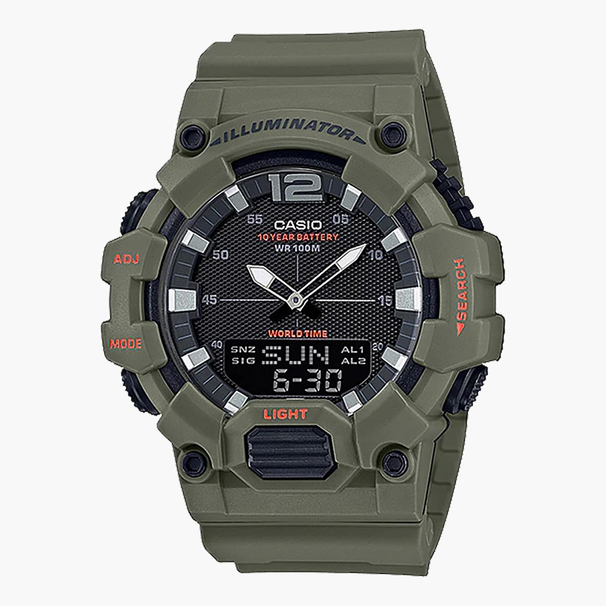 Casio Men's Green Analog/Digital Resin Strap Watch -HDC-700-3A2VDF-men-watchesandjewellery-watches-image-1