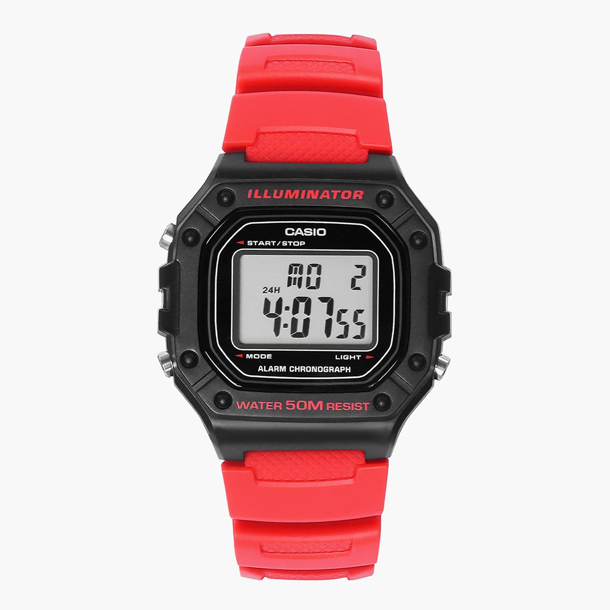 Casio Men's Red Digital Resin Strap Watch -W-218H-4BVDF-men-watchesandjewellery-watches-image-1