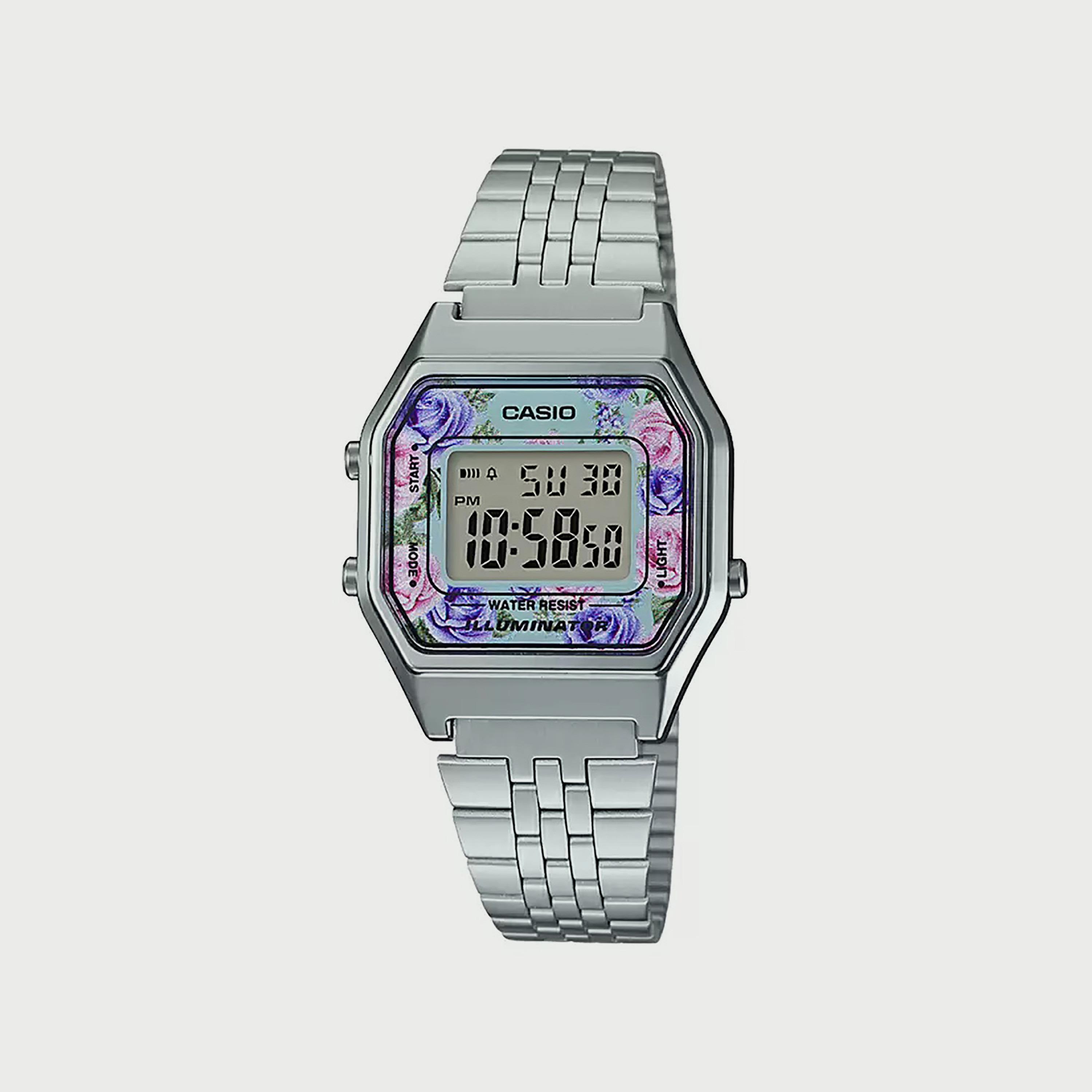 Casio Women's Silver Digital Stainless Steel Strap Watch LA680WA-2CDF-women-watchesandjewellery-watches-image-1