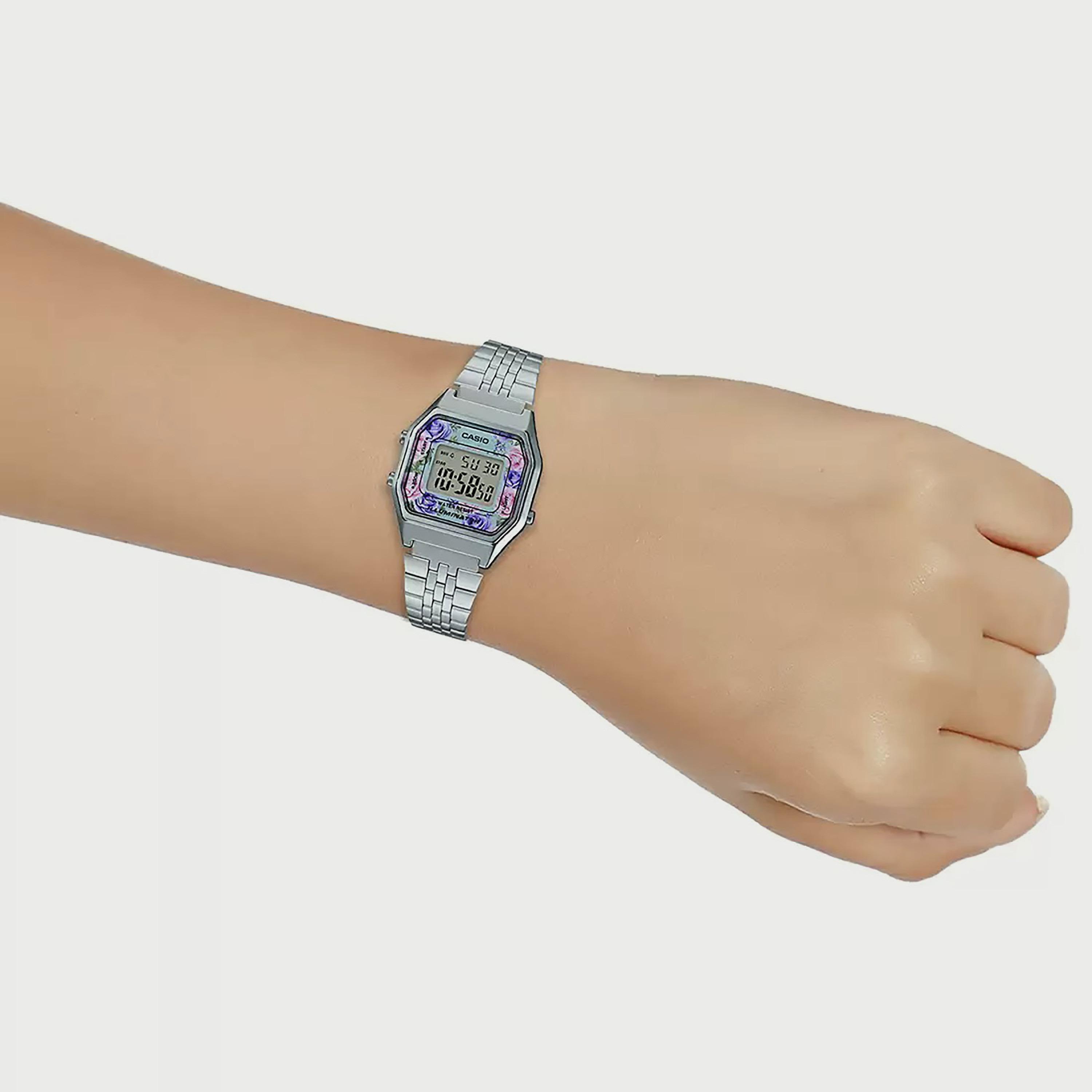 Casio Women's Silver Digital Stainless Steel Strap Watch LA680WA-2CDF-women-watchesandjewellery-watches-image-4