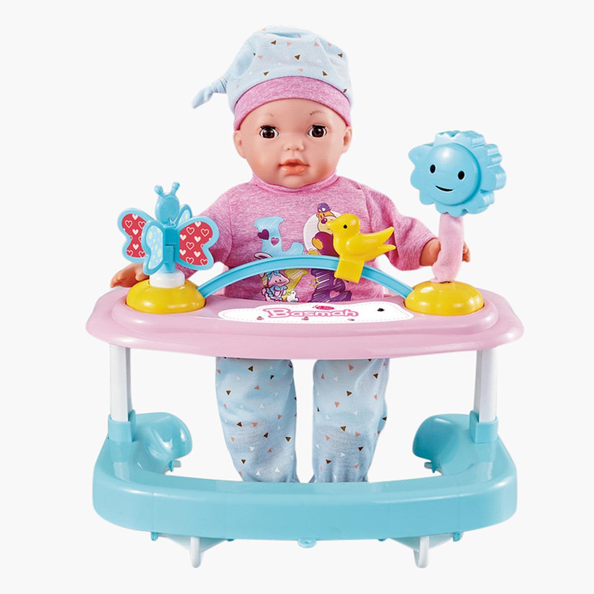 Basmah Doll Set with Baby Walker and Sound-toys-dollsandplaysets-dollplaysets-image-1