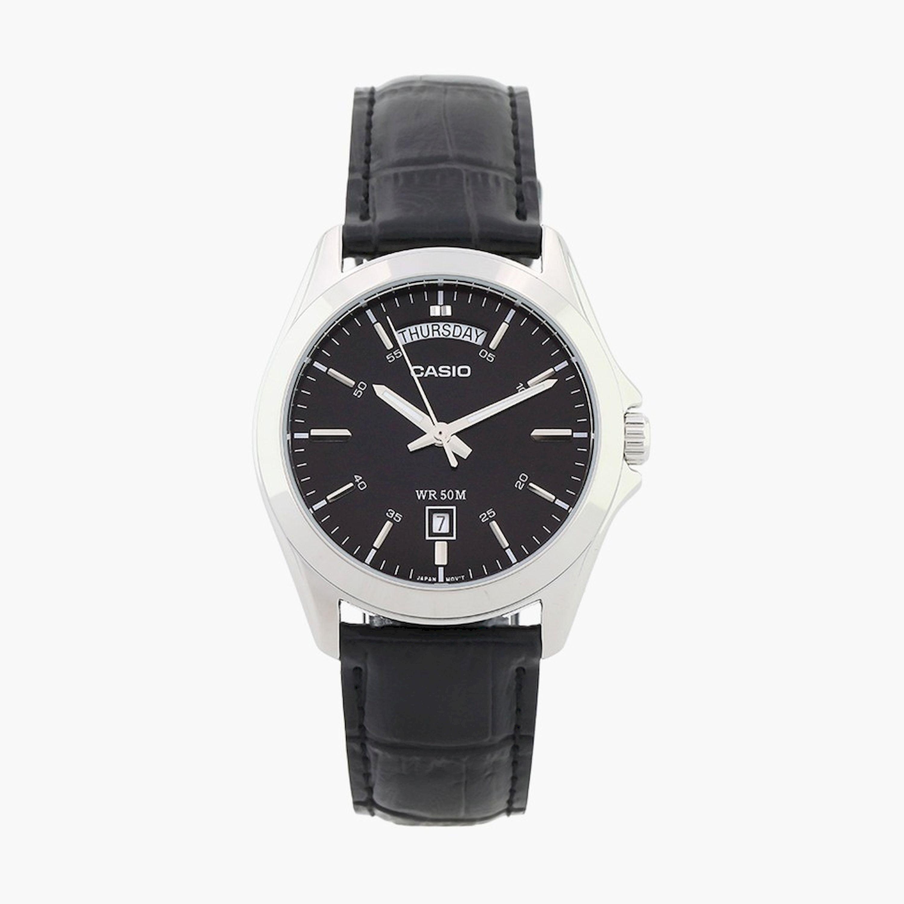 Casio Men's 45MM Black Analog Leather Watch | MTP-1370L-1AVDF-men-watchesandjewellery-watches-image-1