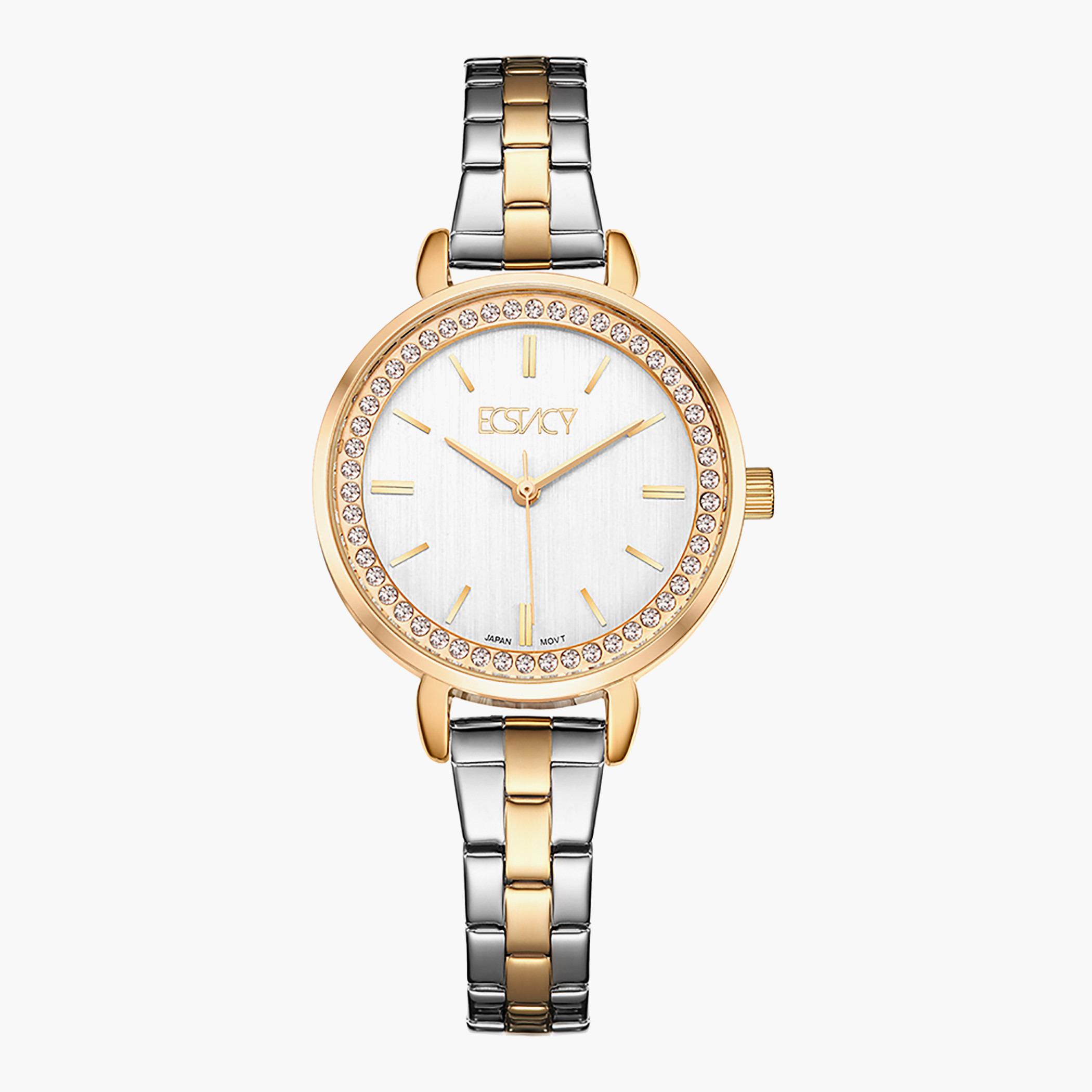 ساعة يد تناظريّة ذهبيّة وفضيّة للنساء من إيستاسي-women-watchesandjewellery-watches-image-1