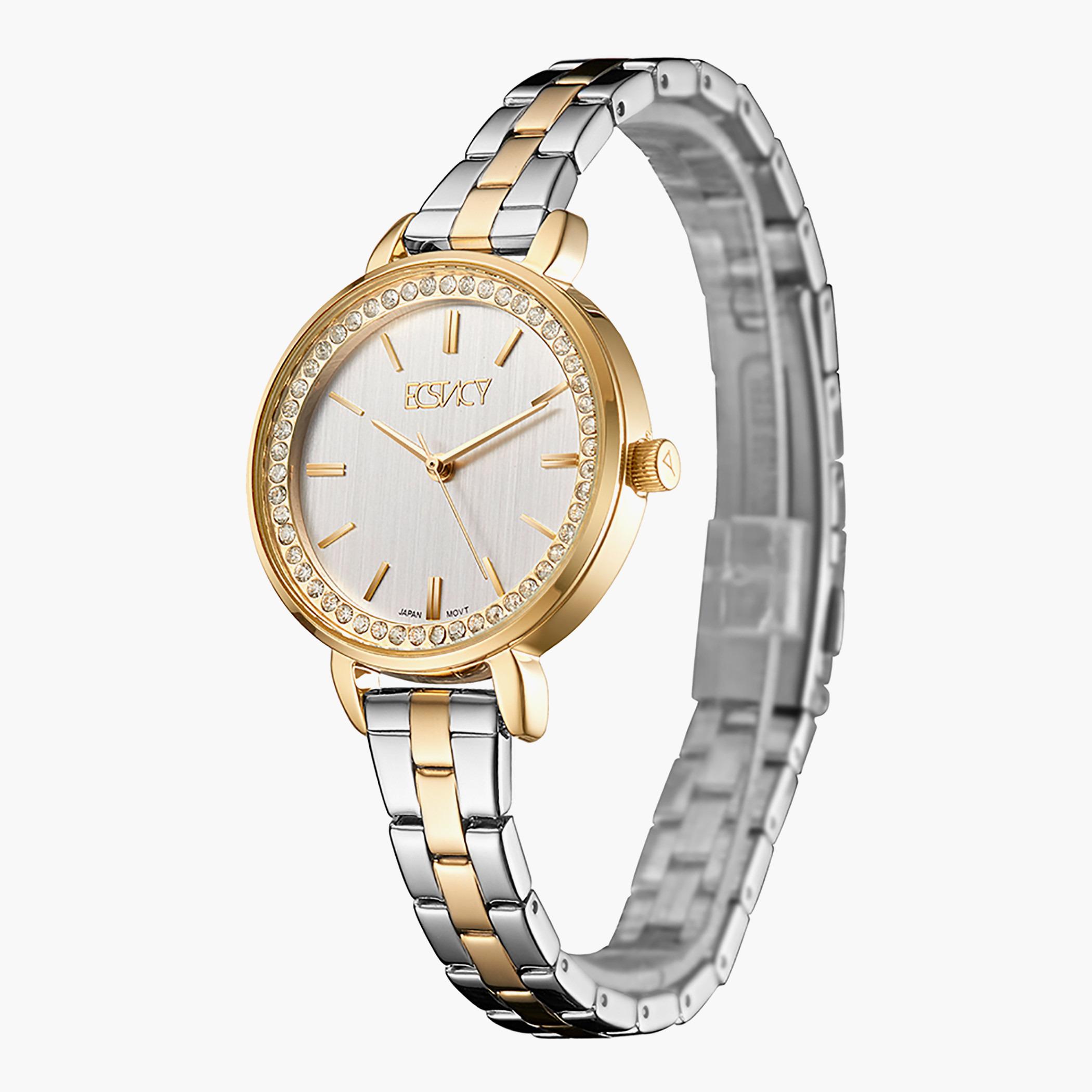 ساعة يد تناظريّة ذهبيّة وفضيّة للنساء من إيستاسي-women-watchesandjewellery-watches-image-2