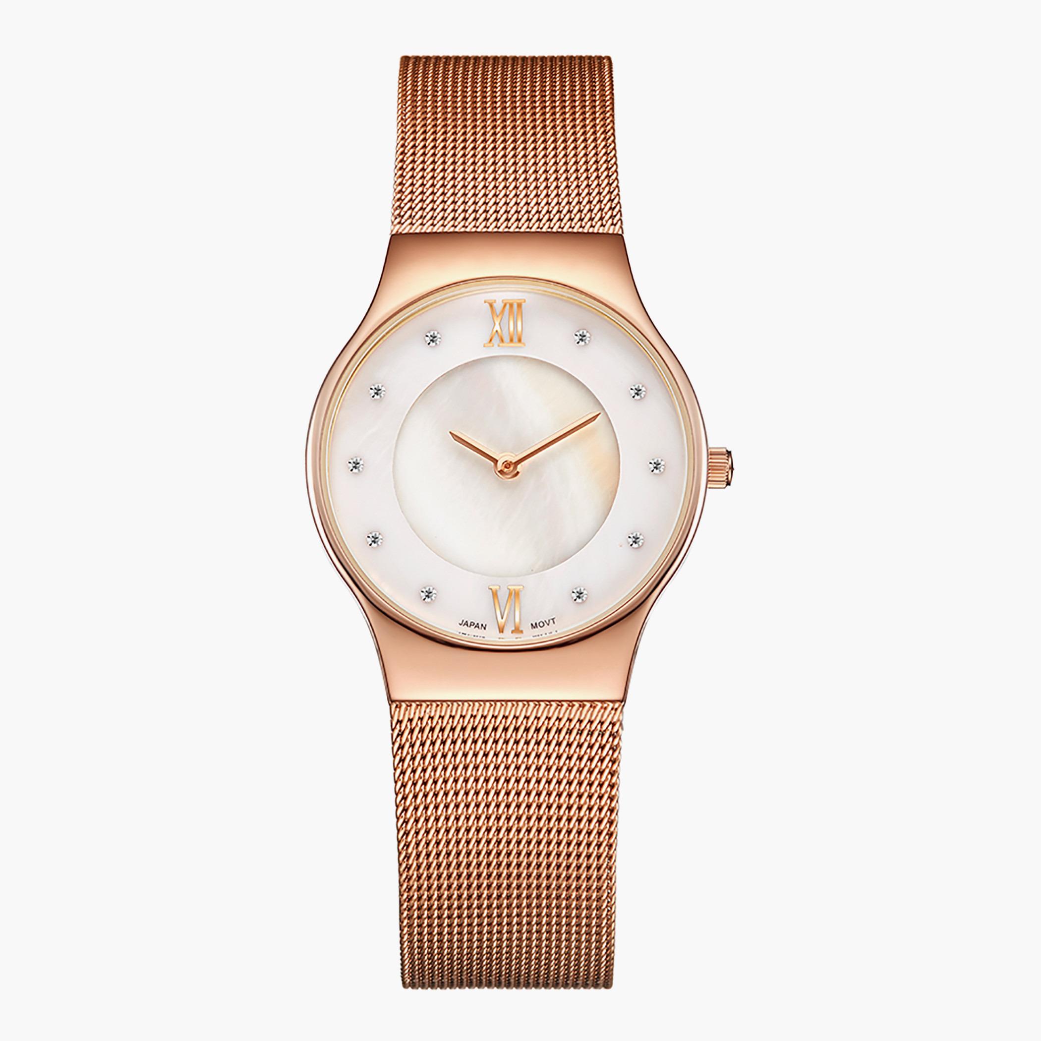 ساعة يد تناظريّة ذهبيّة ورديّة للنساء من إيستاسي-women-watchesandjewellery-watches-image-1