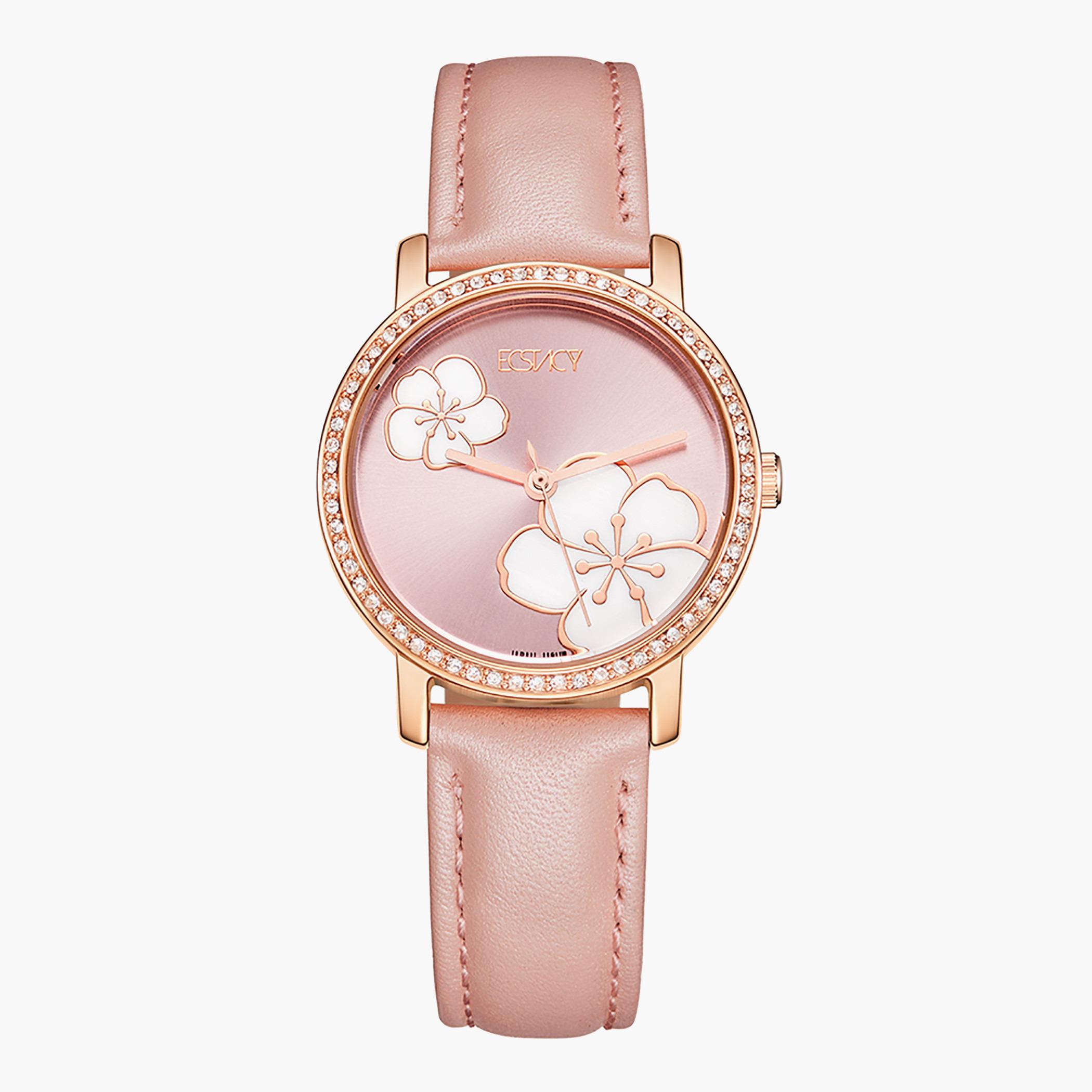 ساعة يد تناظريّة ورديّة للنساء من إيستاسي-women-watchesandjewellery-watches-image-1