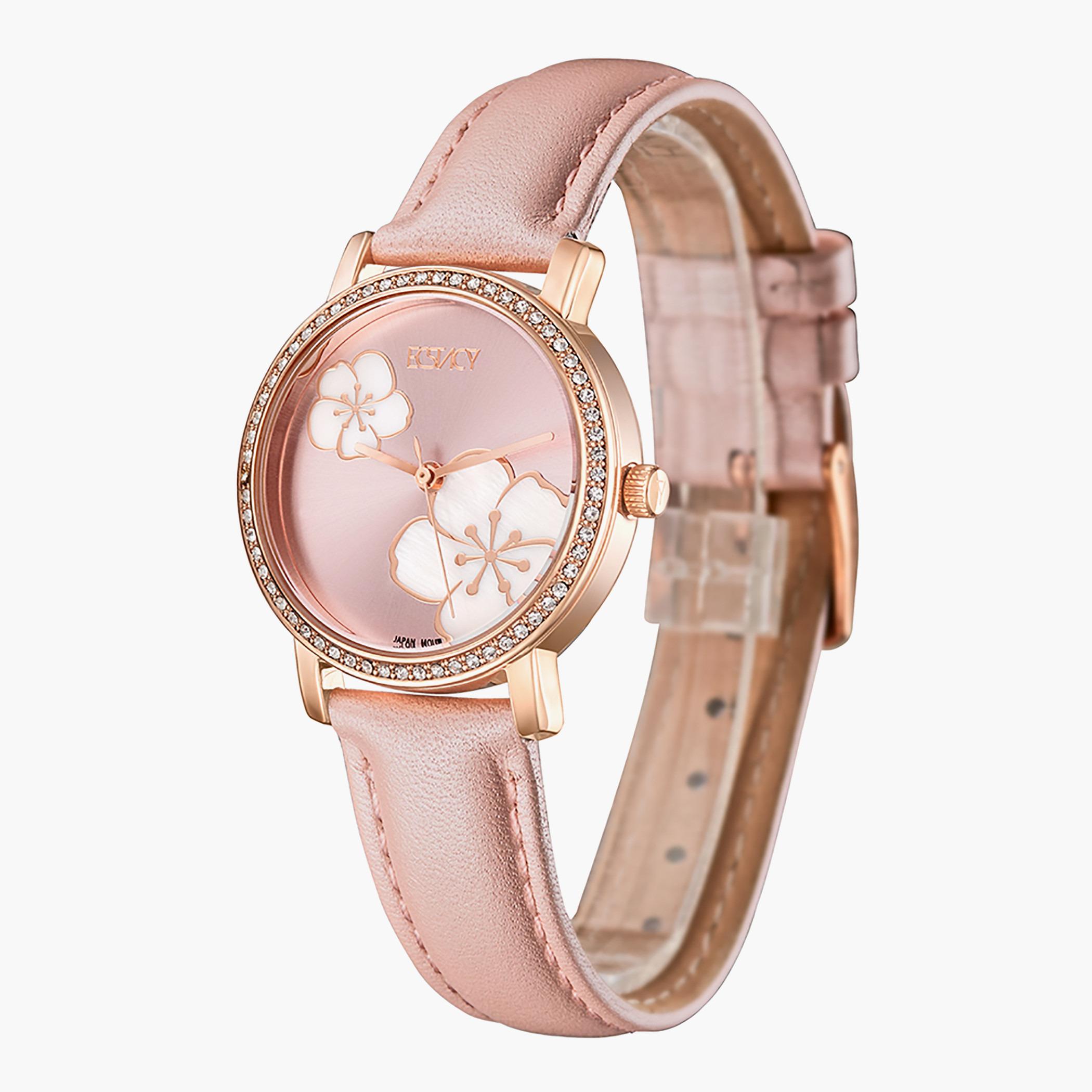 ساعة يد تناظريّة ورديّة للنساء من إيستاسي-women-watchesandjewellery-watches-image-2