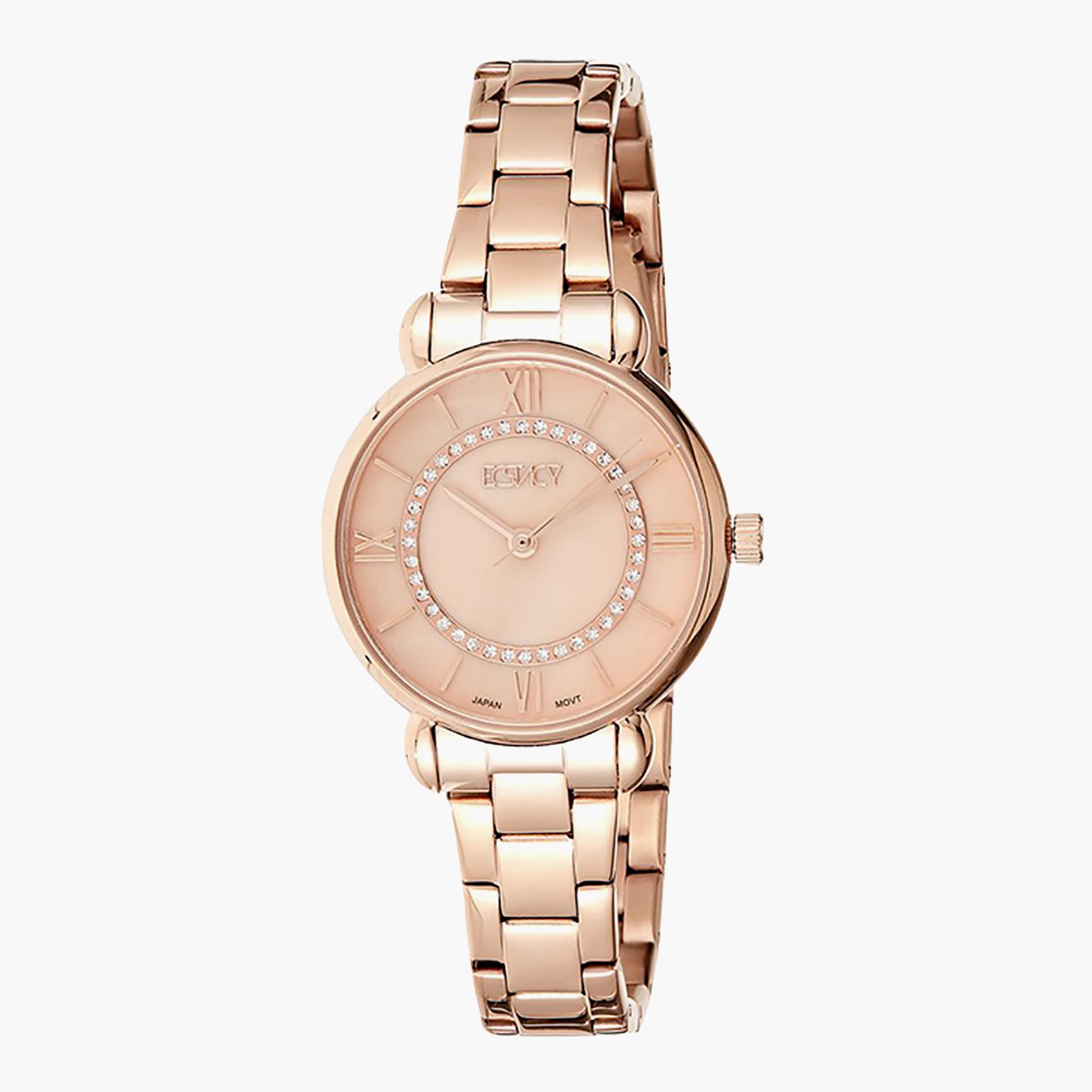 ساعة يد تناظريّة ذهبيّة ورديّة للنساء من إيستاسي-women-watchesandjewellery-watches-image-1