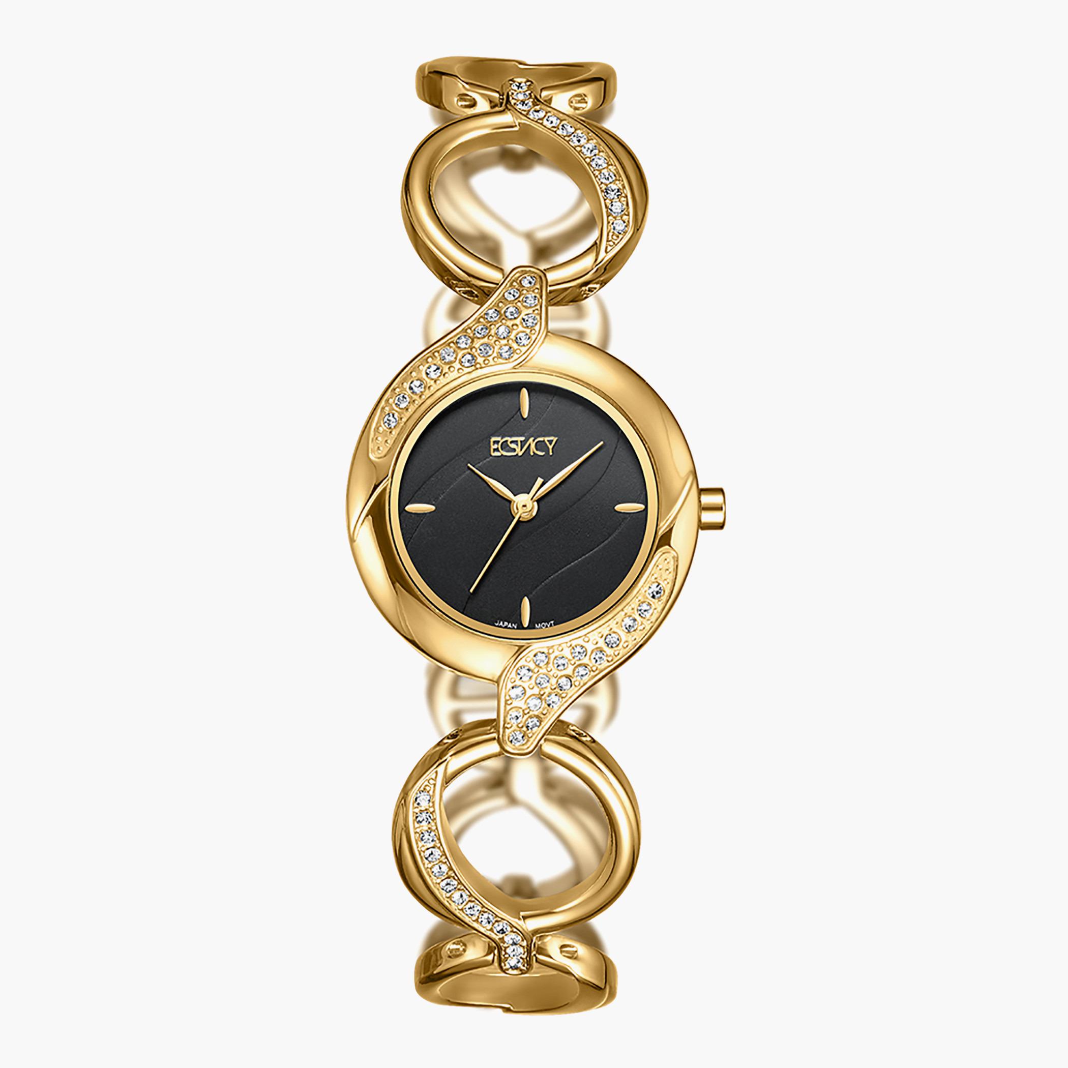 E9515-GBGB- راقب حزام ستانليس ستيل تناظرية ذهبي للنساء اكستازي-women-watchesandjewellery-watches-image-1