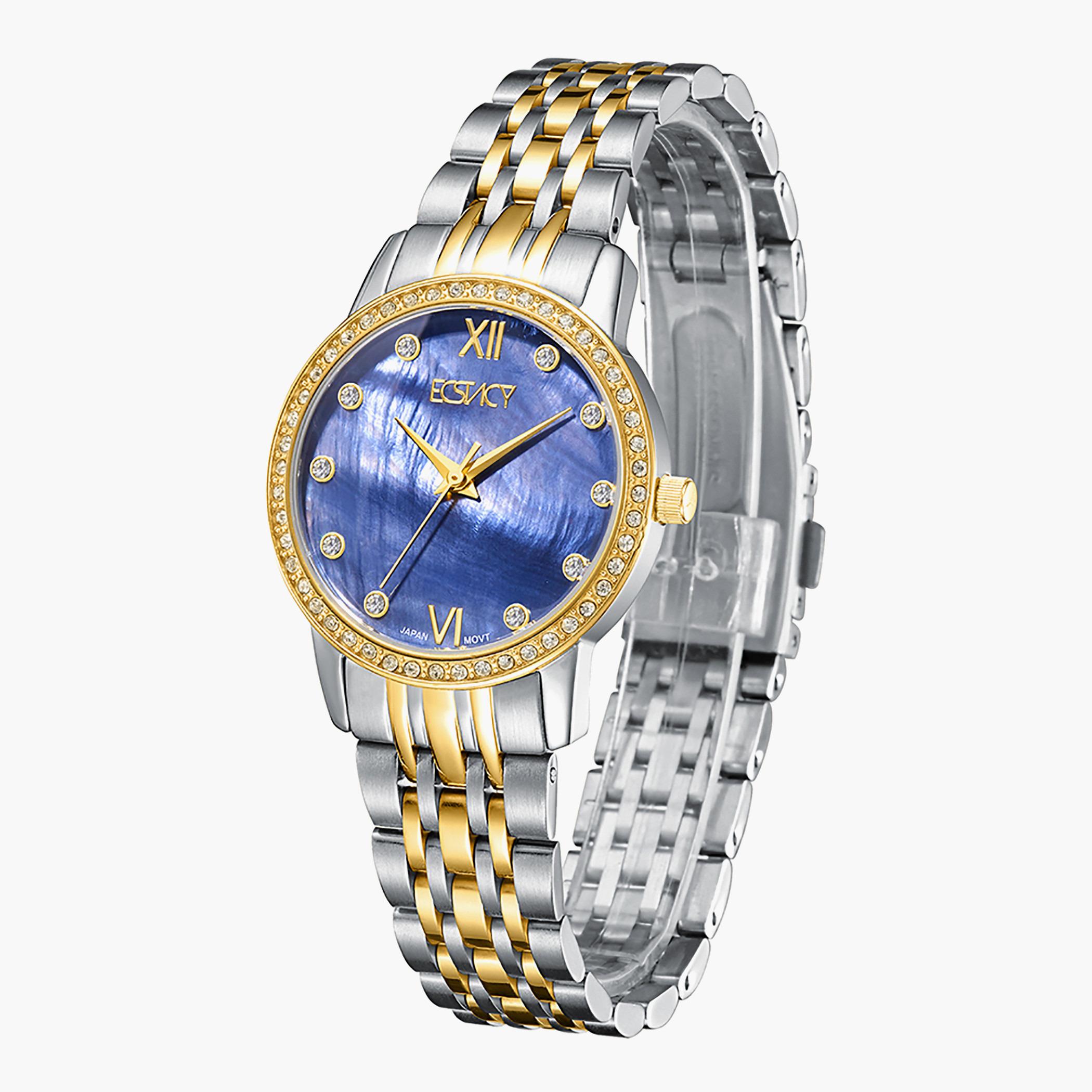 Ecstacy Women Silver & Gold Analog Stainless Steel Strap Watch - E9517-TBTMB-women-watchesandjewellery-watches-image-2
