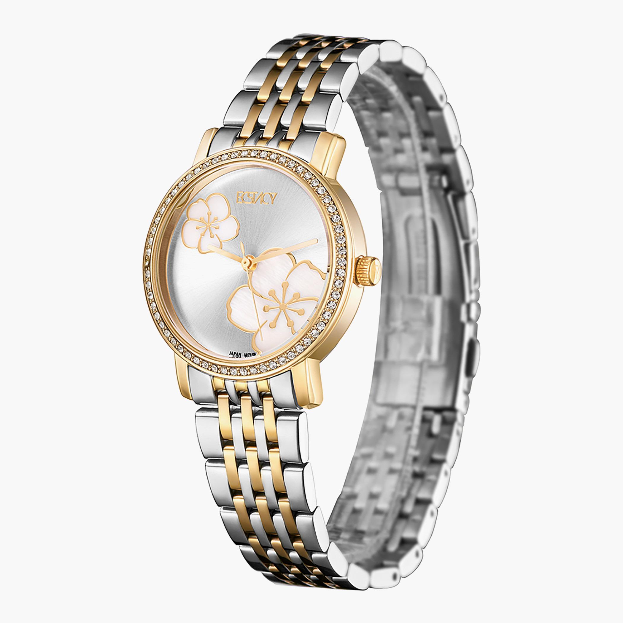 ساعة يد تناظريّة ذهبيّة وفضيّة للنساء من إيستاسي-women-watchesandjewellery-watches-image-2