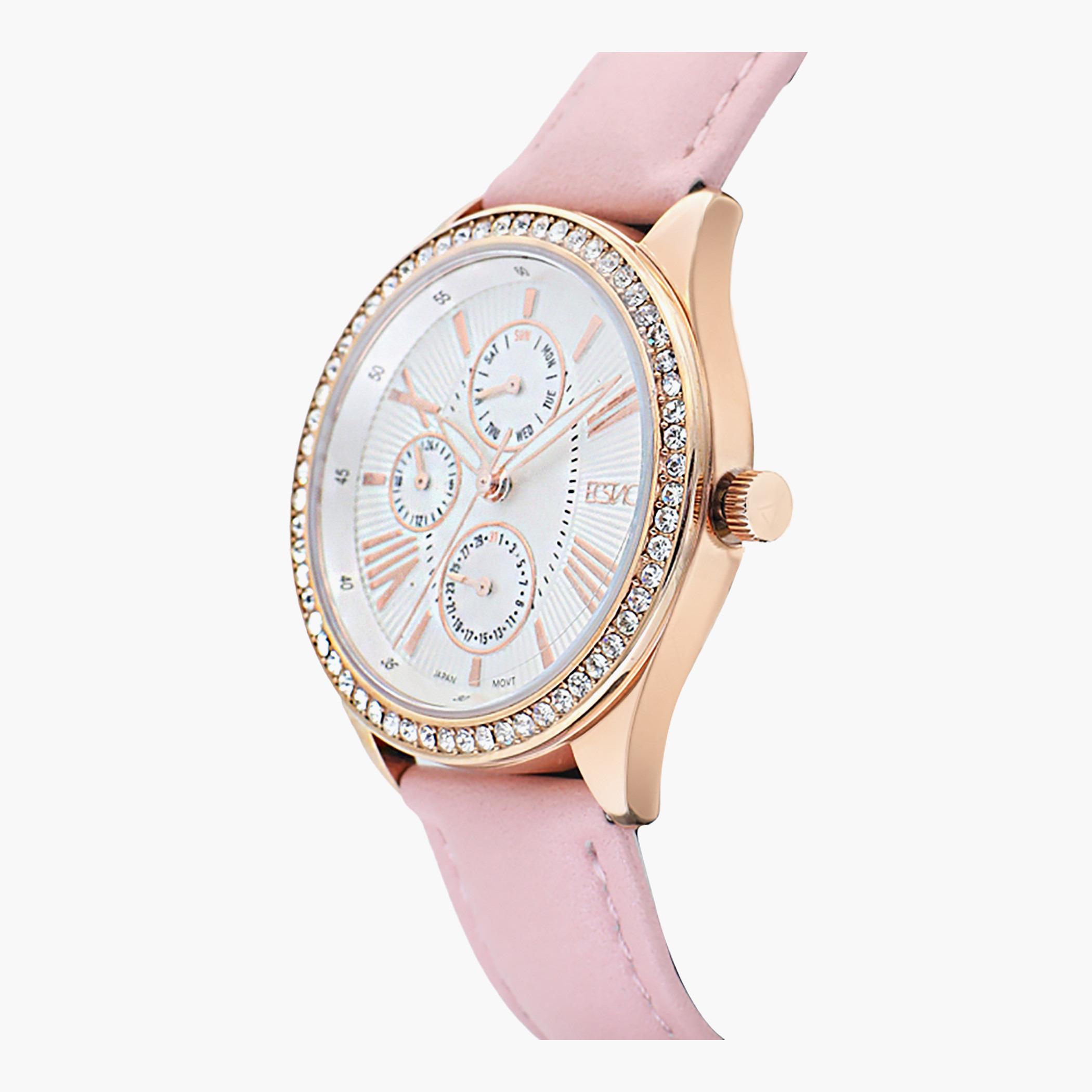 E9621-RLPW- راقب حزام جلد تناظرية لون القرنفل للنساء اكستازي-women-watchesandjewellery-watches-image-2