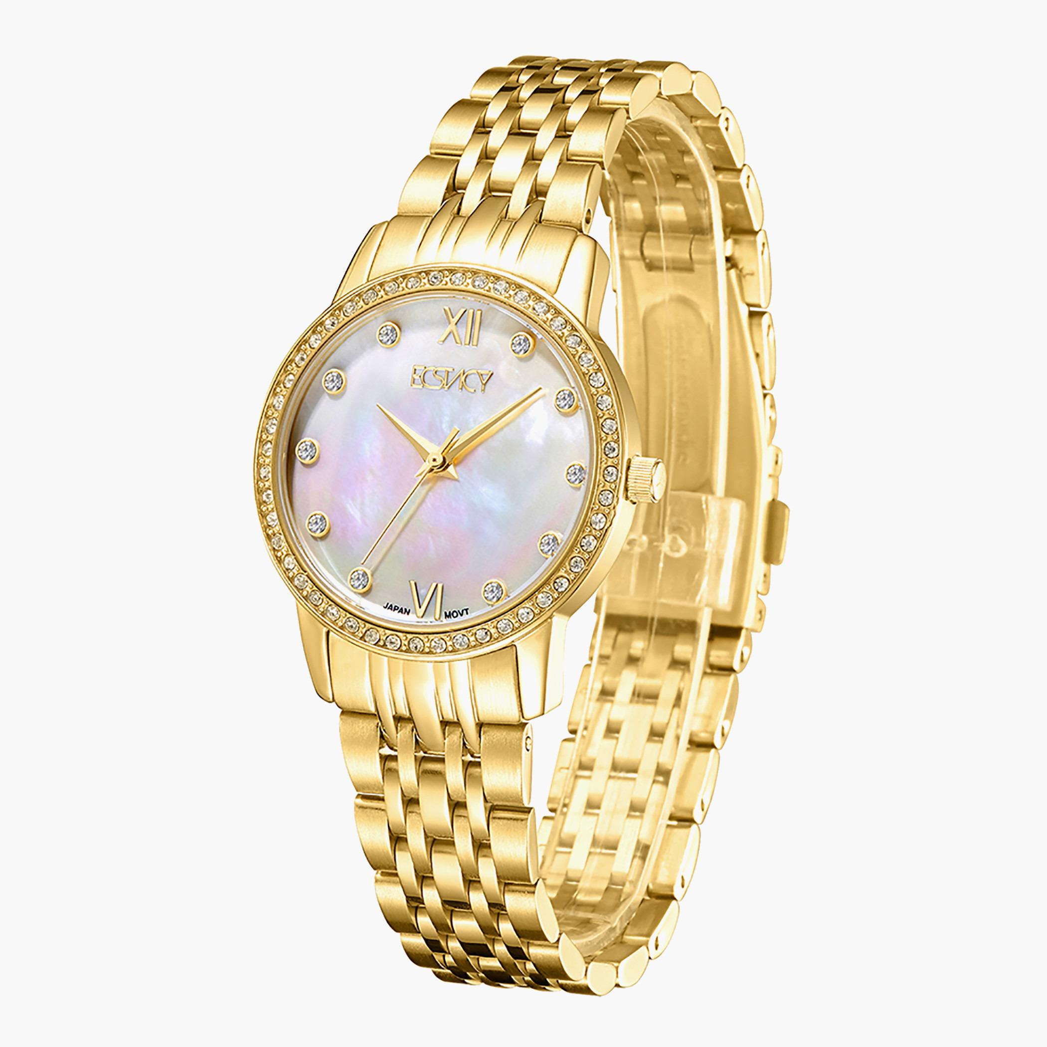 E9517-GBGM- راقب حزام ستانليس ستيل تناظرية ذهبي للنساء اكستازي-women-watchesandjewellery-watches-image-2