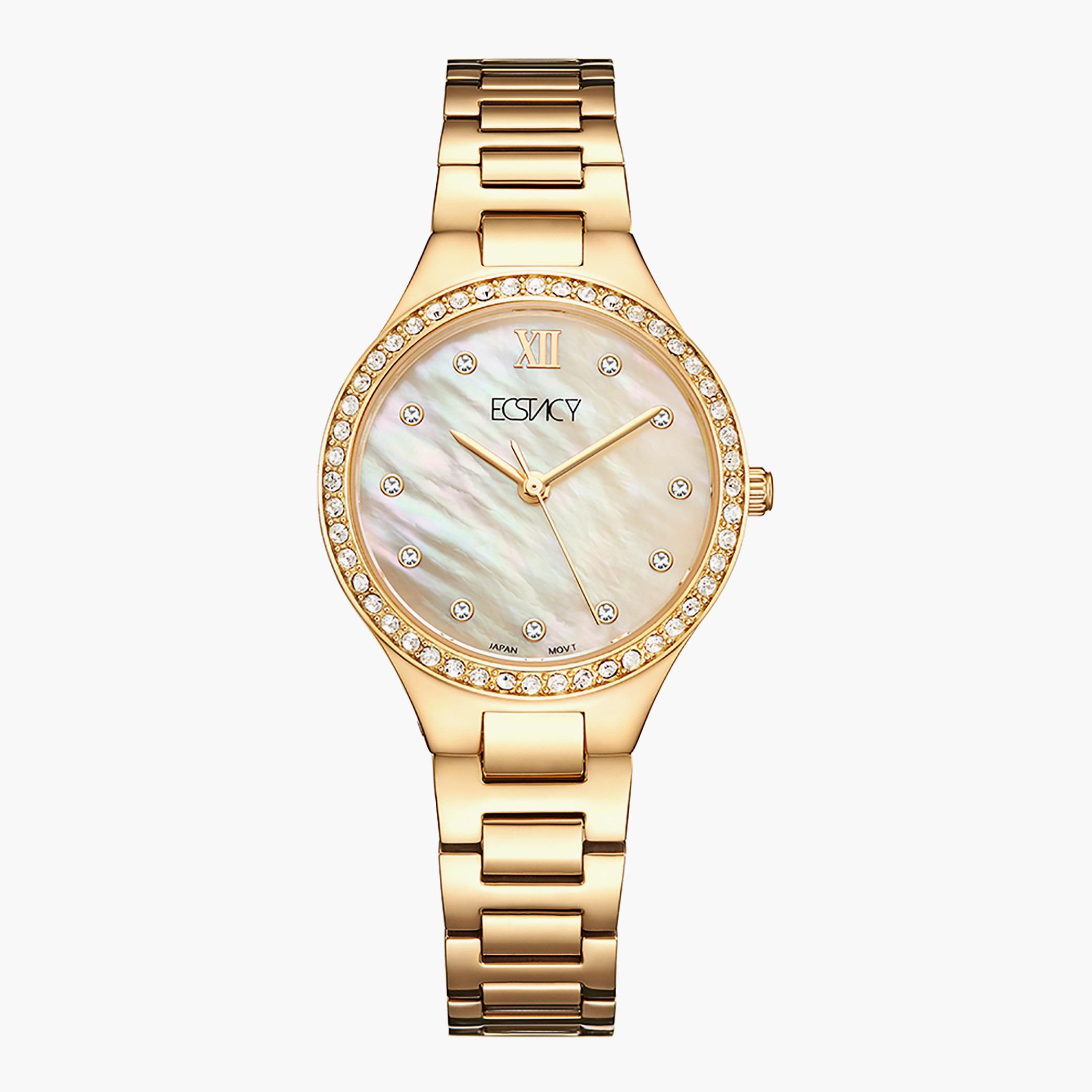 E9520-GBGMC- راقب حزام ستانليس ستيل تناظرية ذهبي للنساء اكستازي-women-watchesandjewellery-watches-image-1